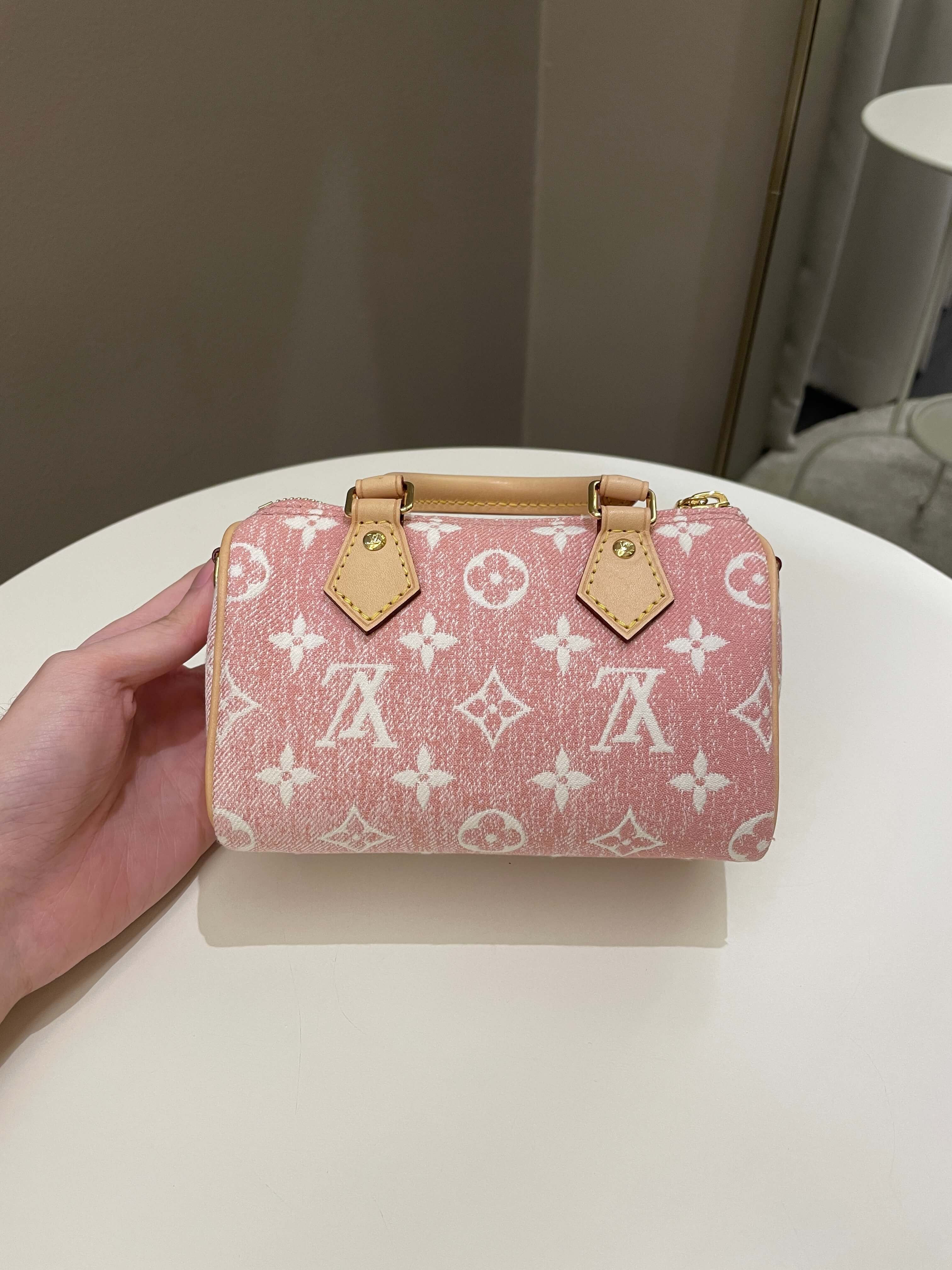 Louis Vuitton Nano Speedy Denim Rose