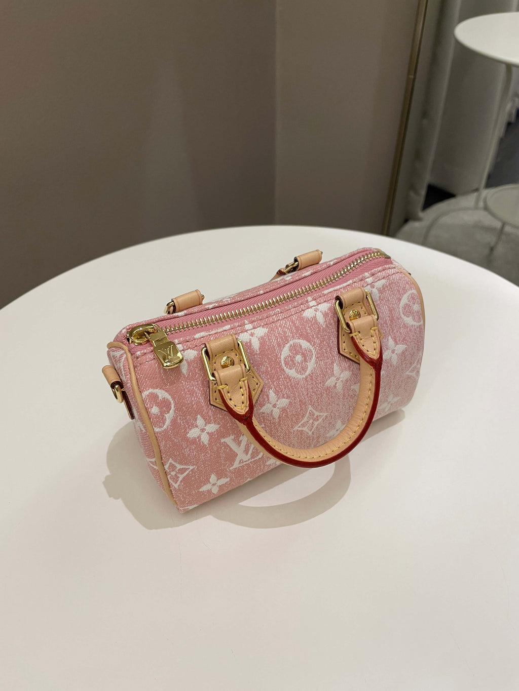 Louis Vuitton Nano Speedy Denim Rose
