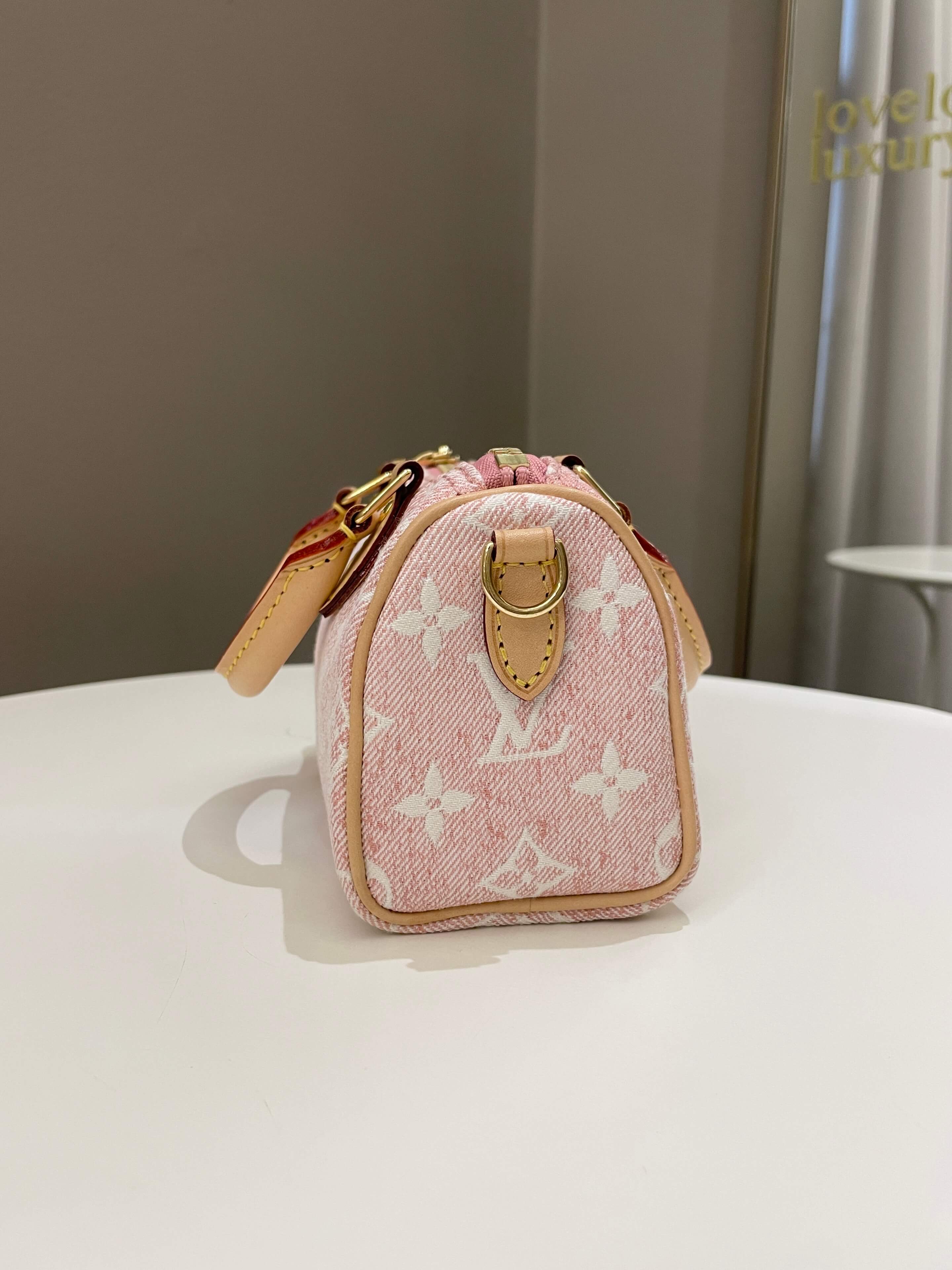 Louis Vuitton Nano Speedy Denim Rose