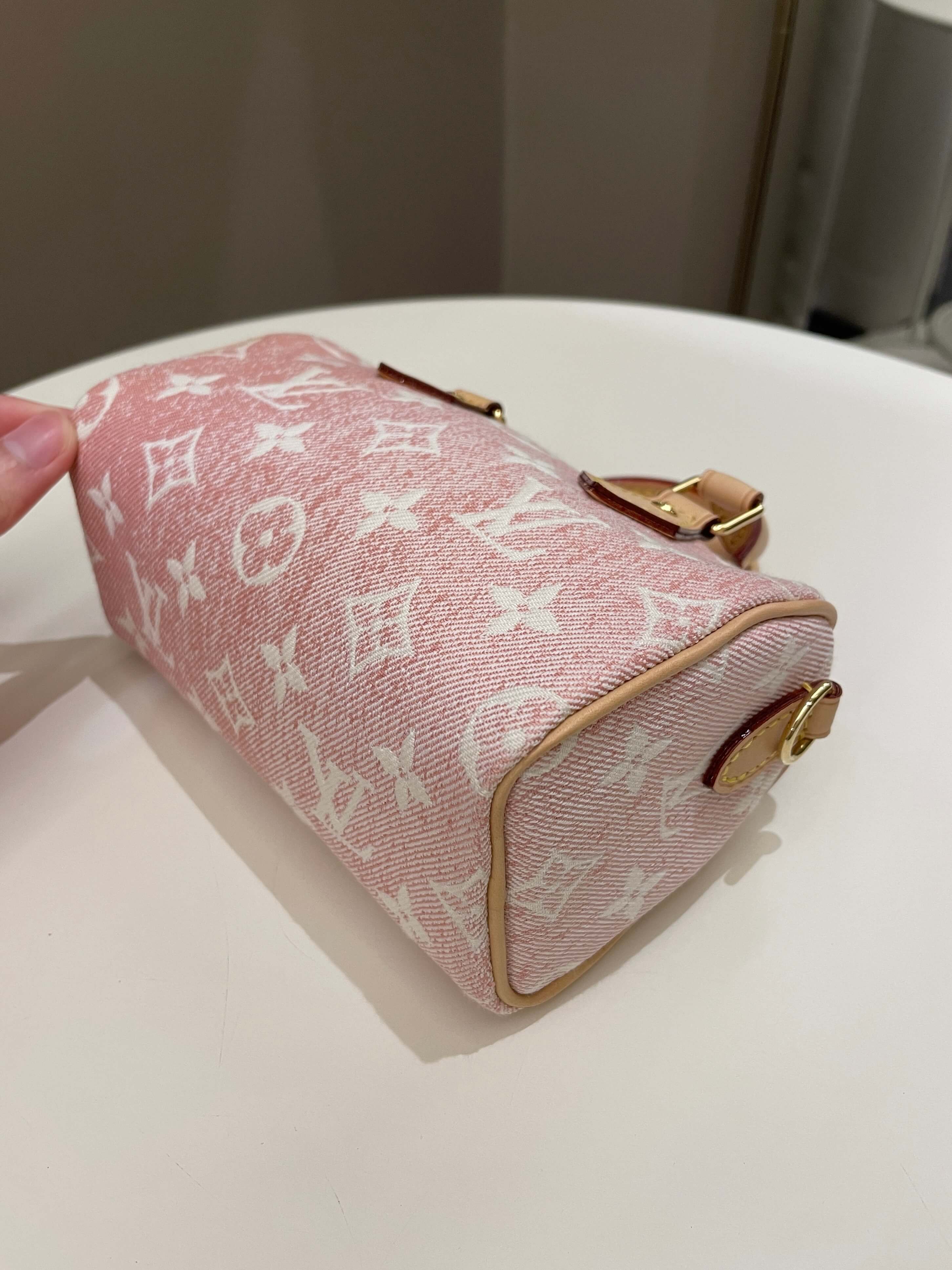 Louis Vuitton Nano Speedy Denim Rose
