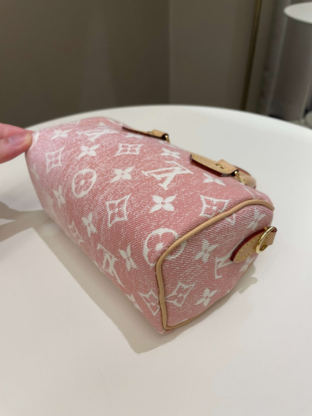 Louis Vuitton Nano Speedy Denim Rose