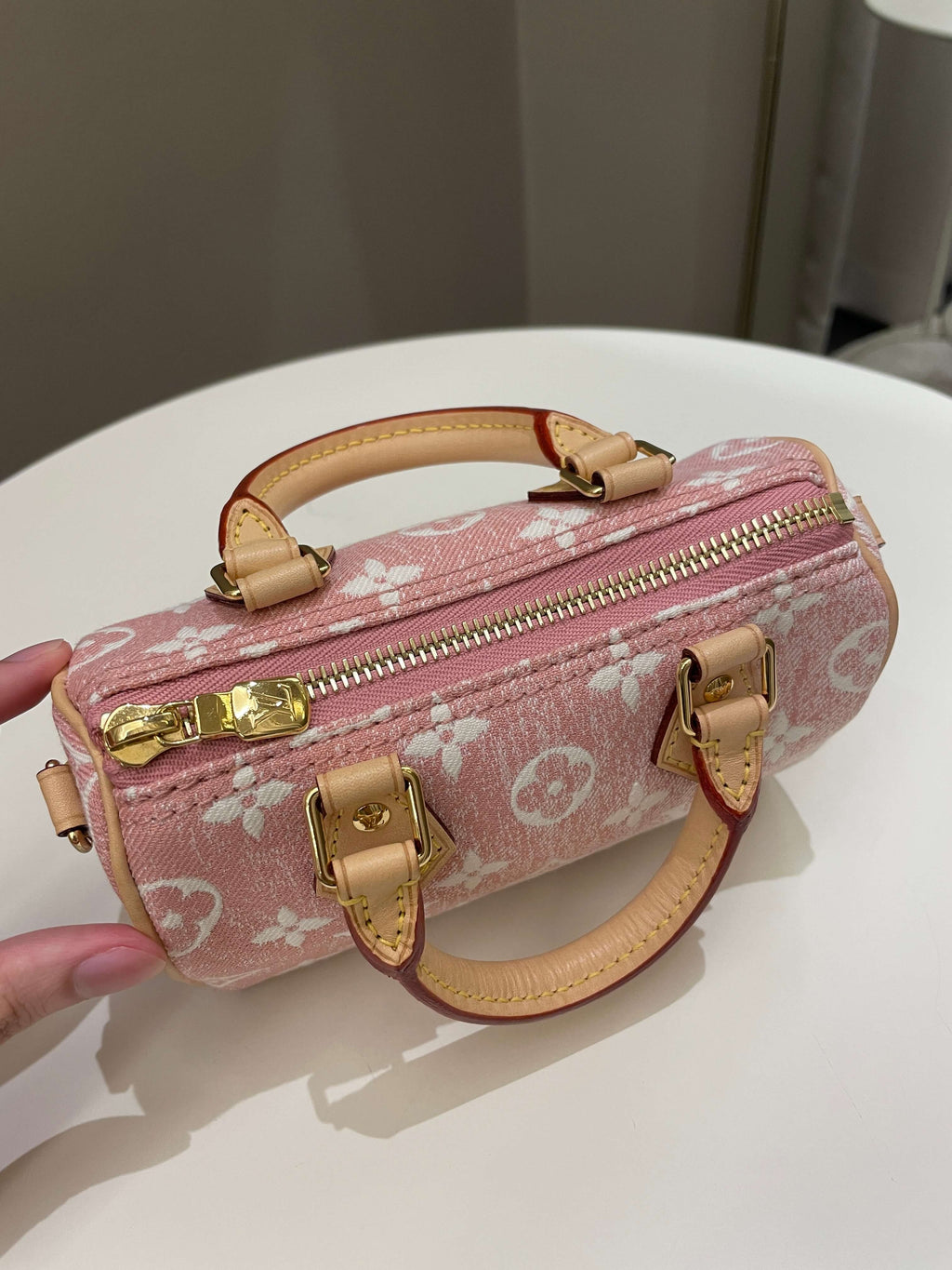Louis Vuitton Nano Speedy Denim Rose