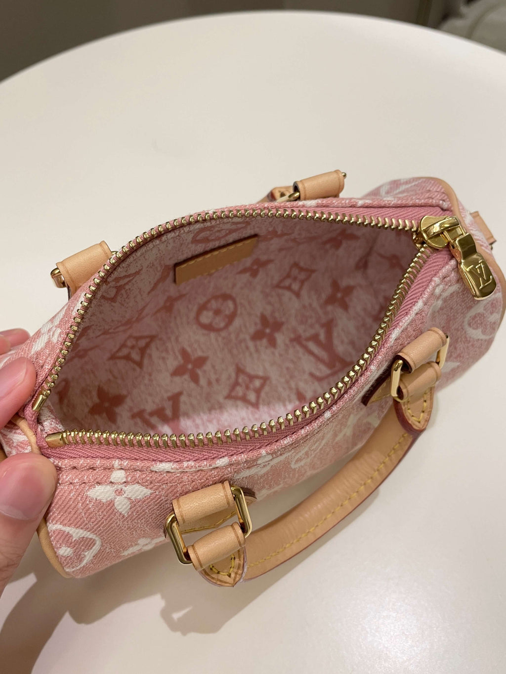 Louis Vuitton Nano Speedy Denim Rose