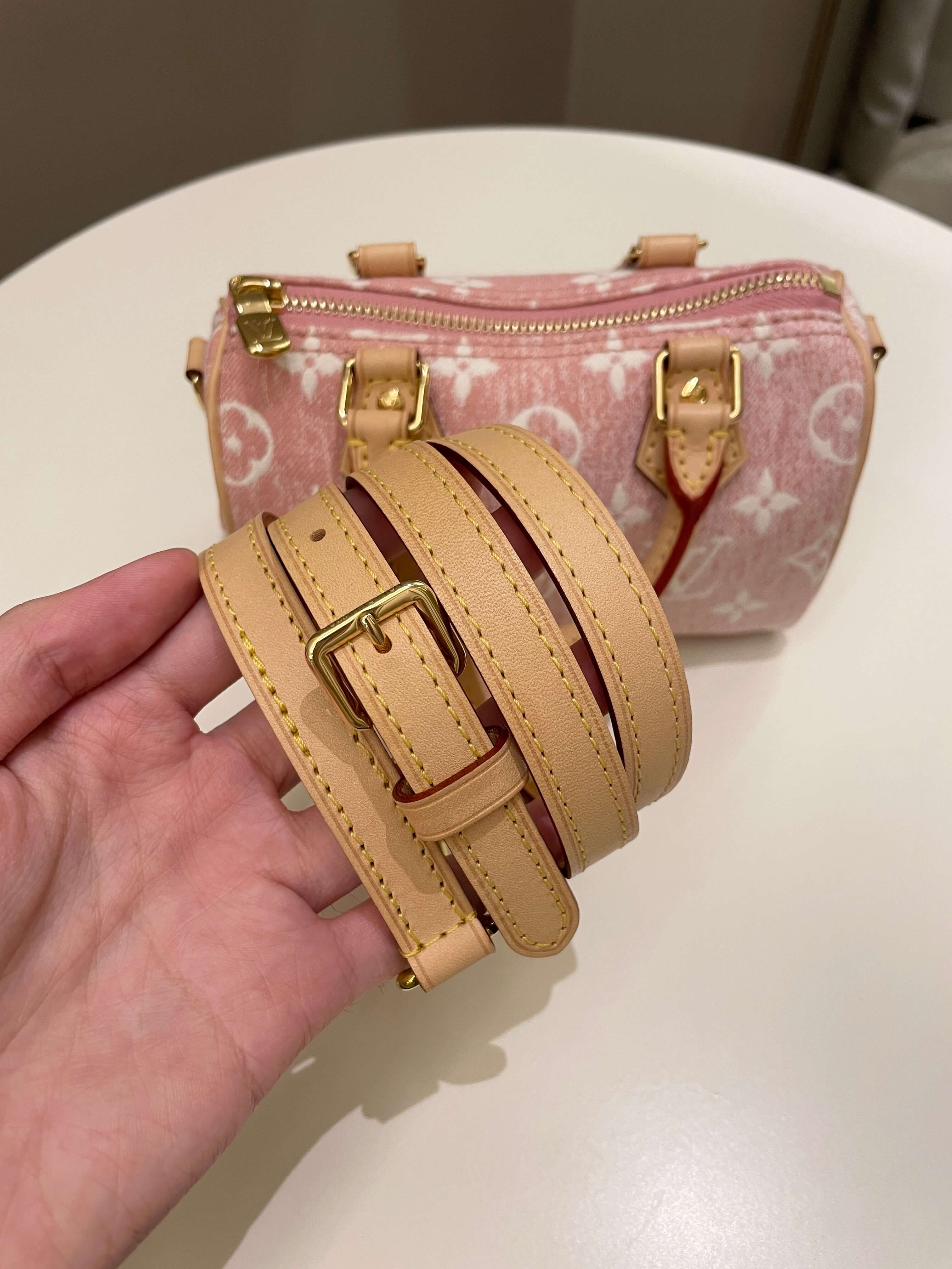 Louis Vuitton Nano Speedy Denim Rose
