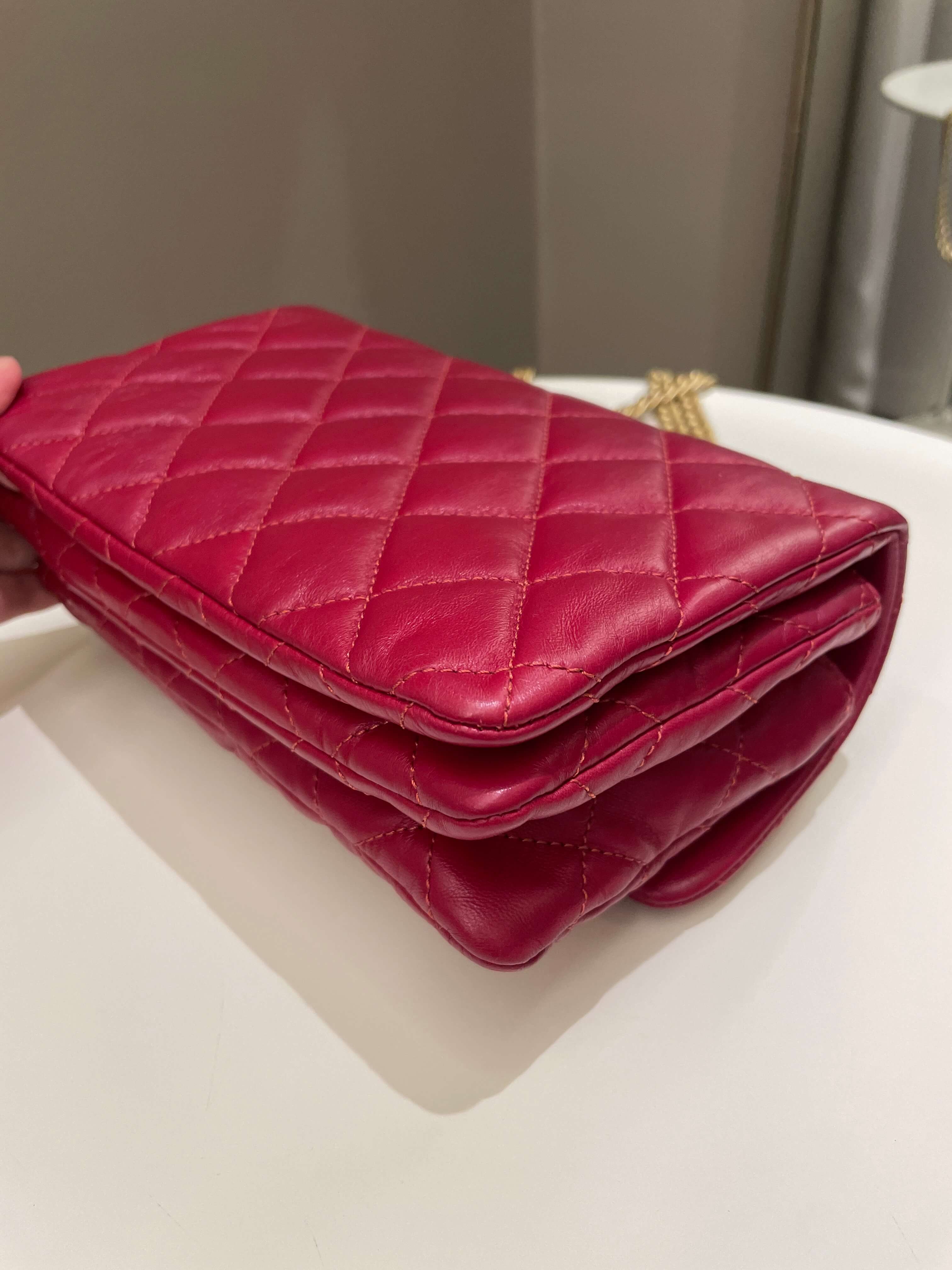 Chanel 22K Pearl Crush Flap Bag Red Aged