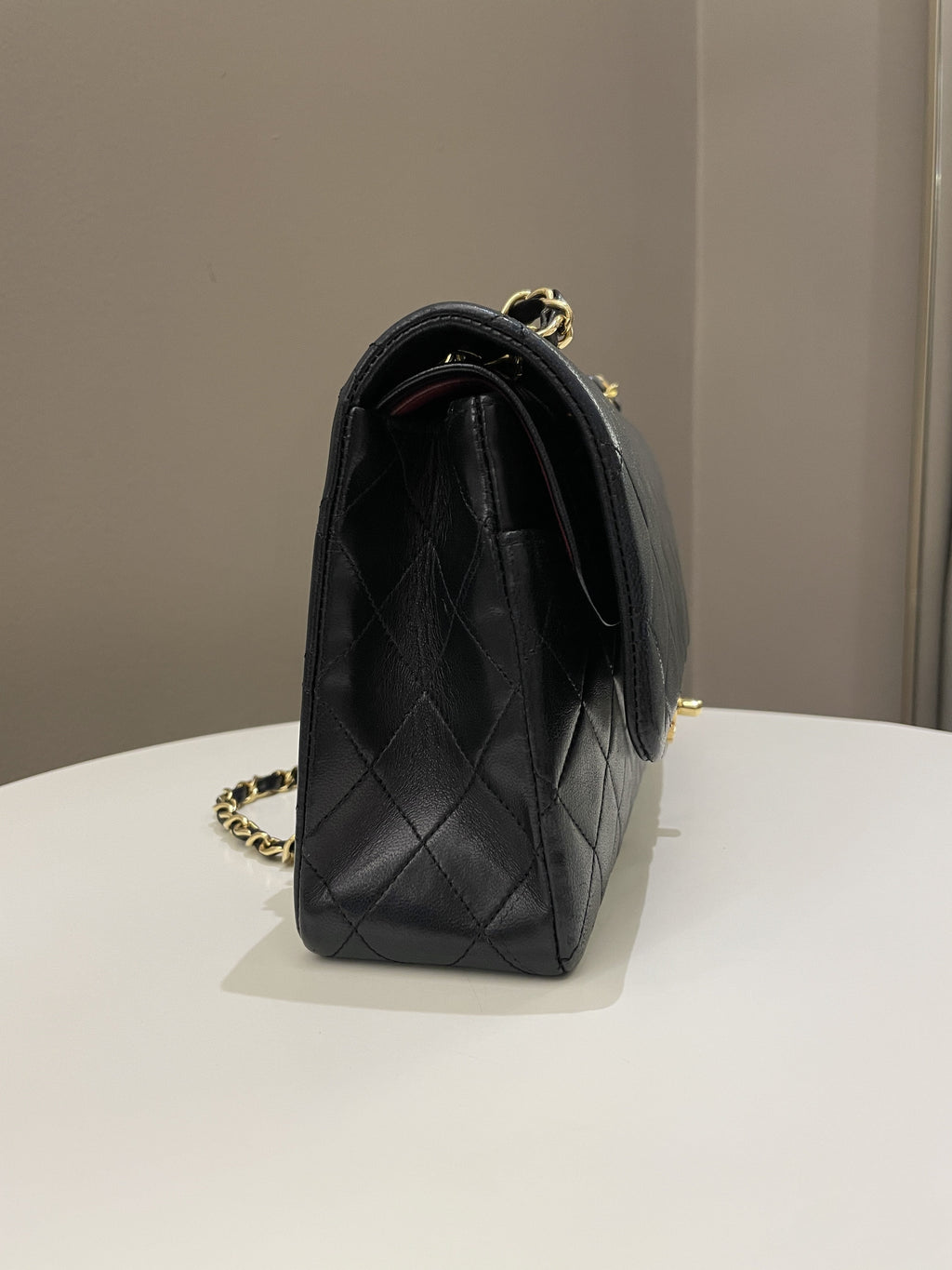 Chanel Vintage Classic Quilted Medium Double Flap Black Lambskin