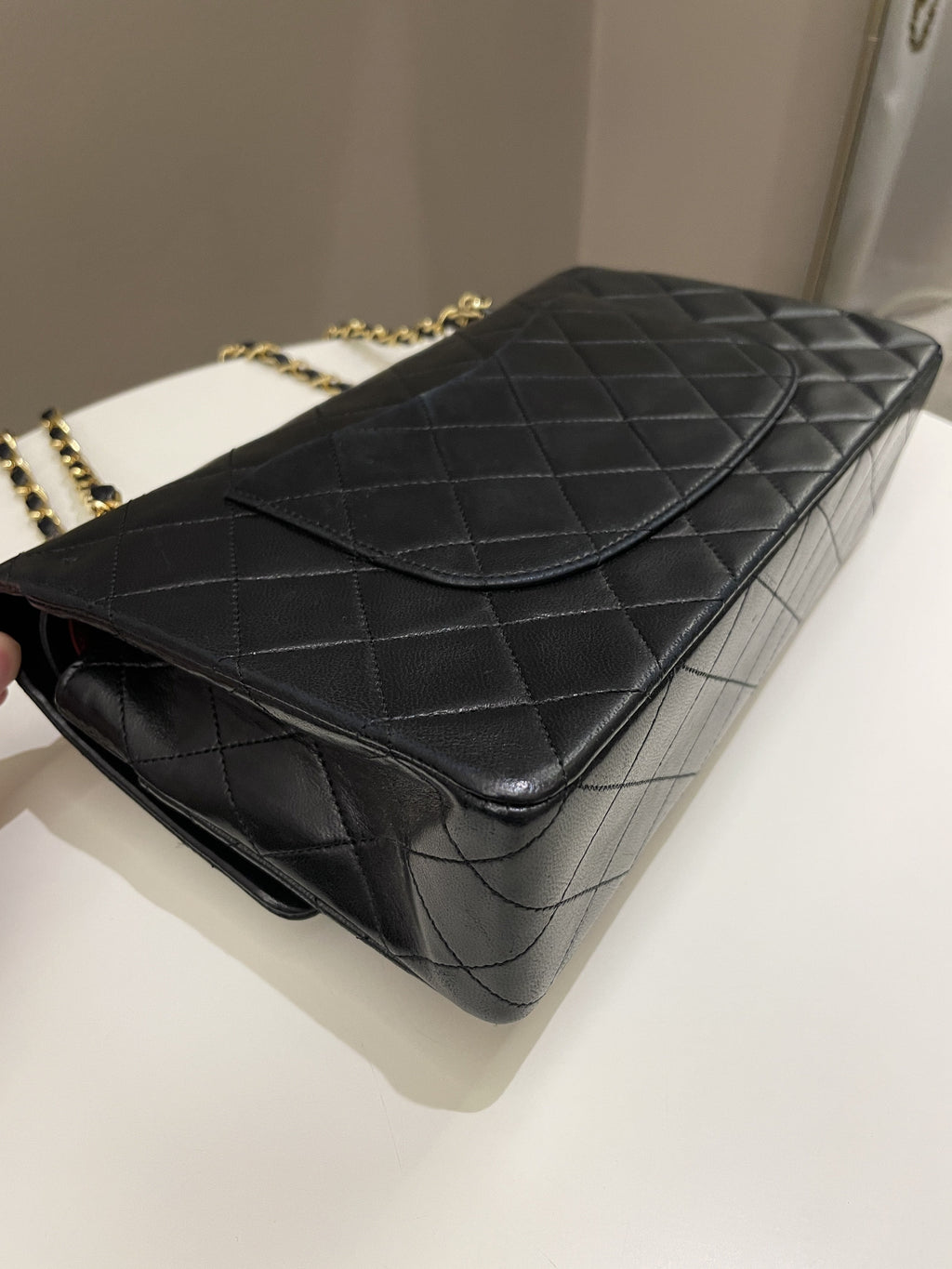 Chanel Vintage Classic Quilted Medium Double Flap Black Lambskin