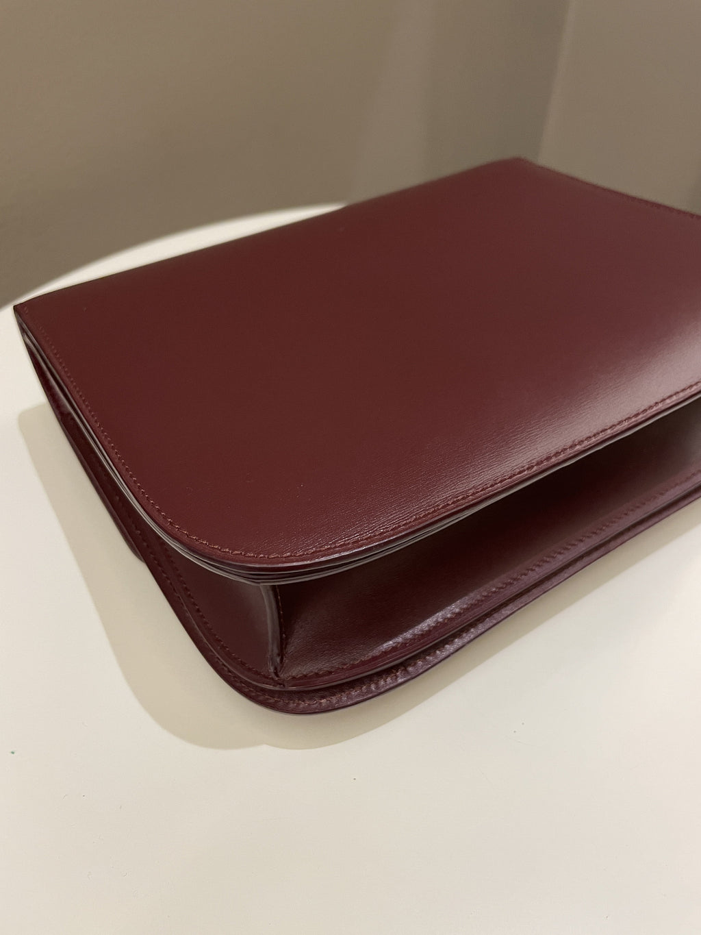 Celine Box Bag Burgundy Calfskin