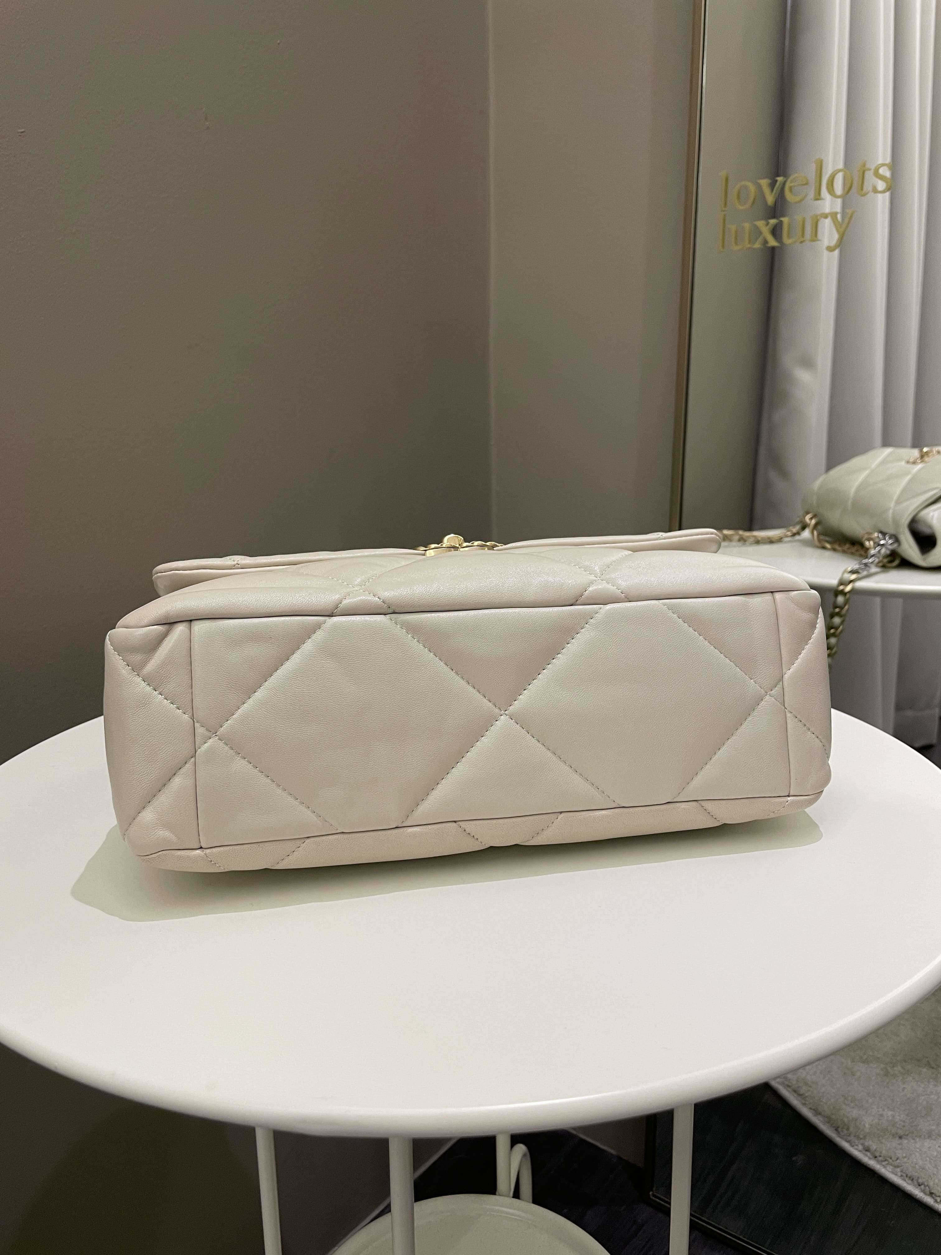 Chanel 19 Flap Bag Beige Lambskin