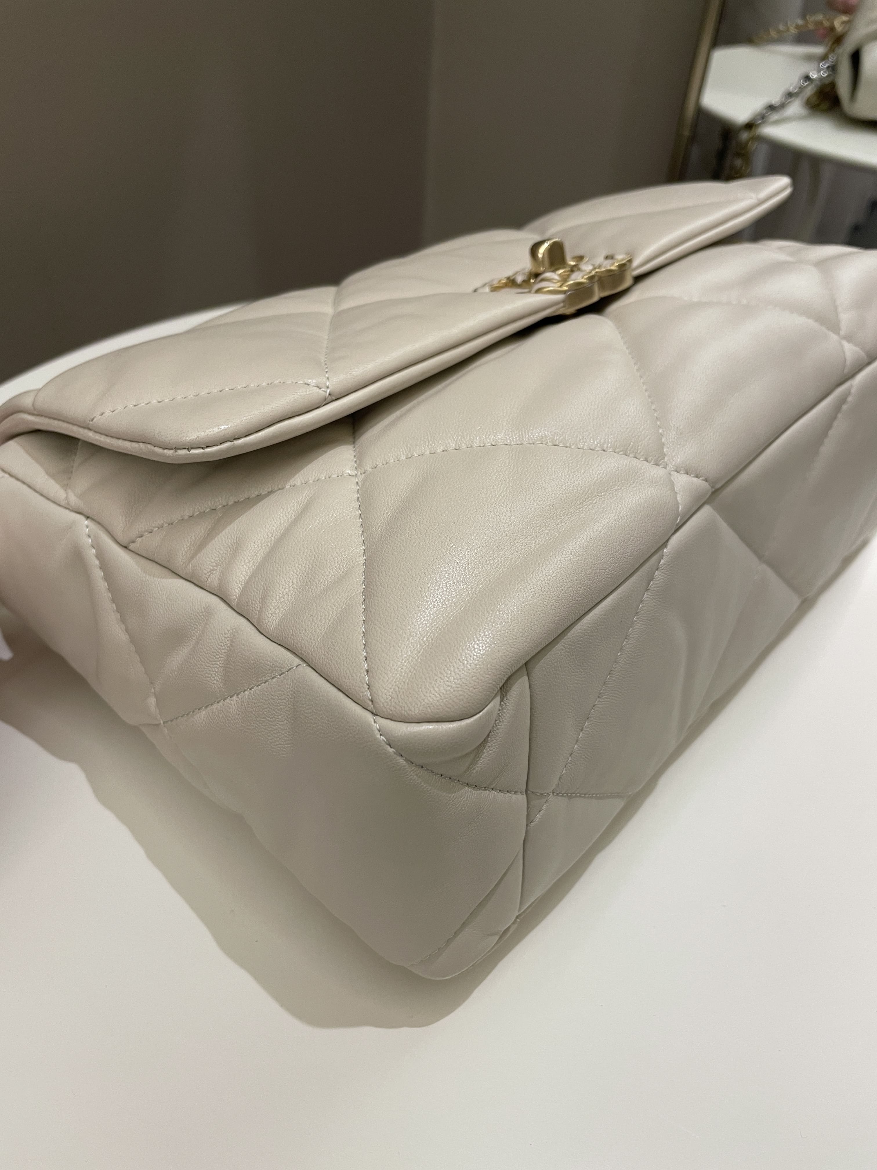 Chanel 19 Flap Bag Beige Lambskin