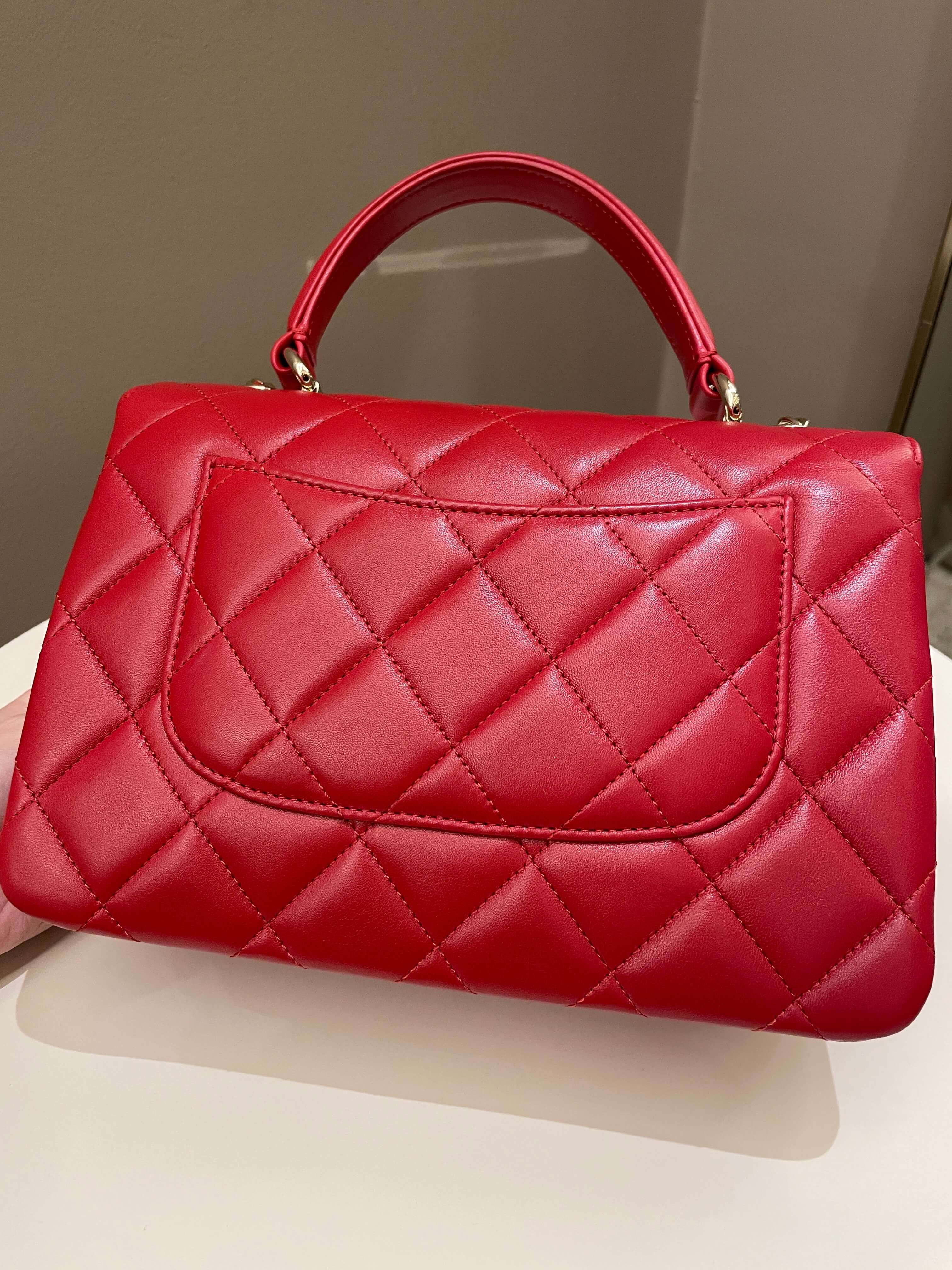Chanel Trendy Cc Flap Bag Red Stiff Lambskin