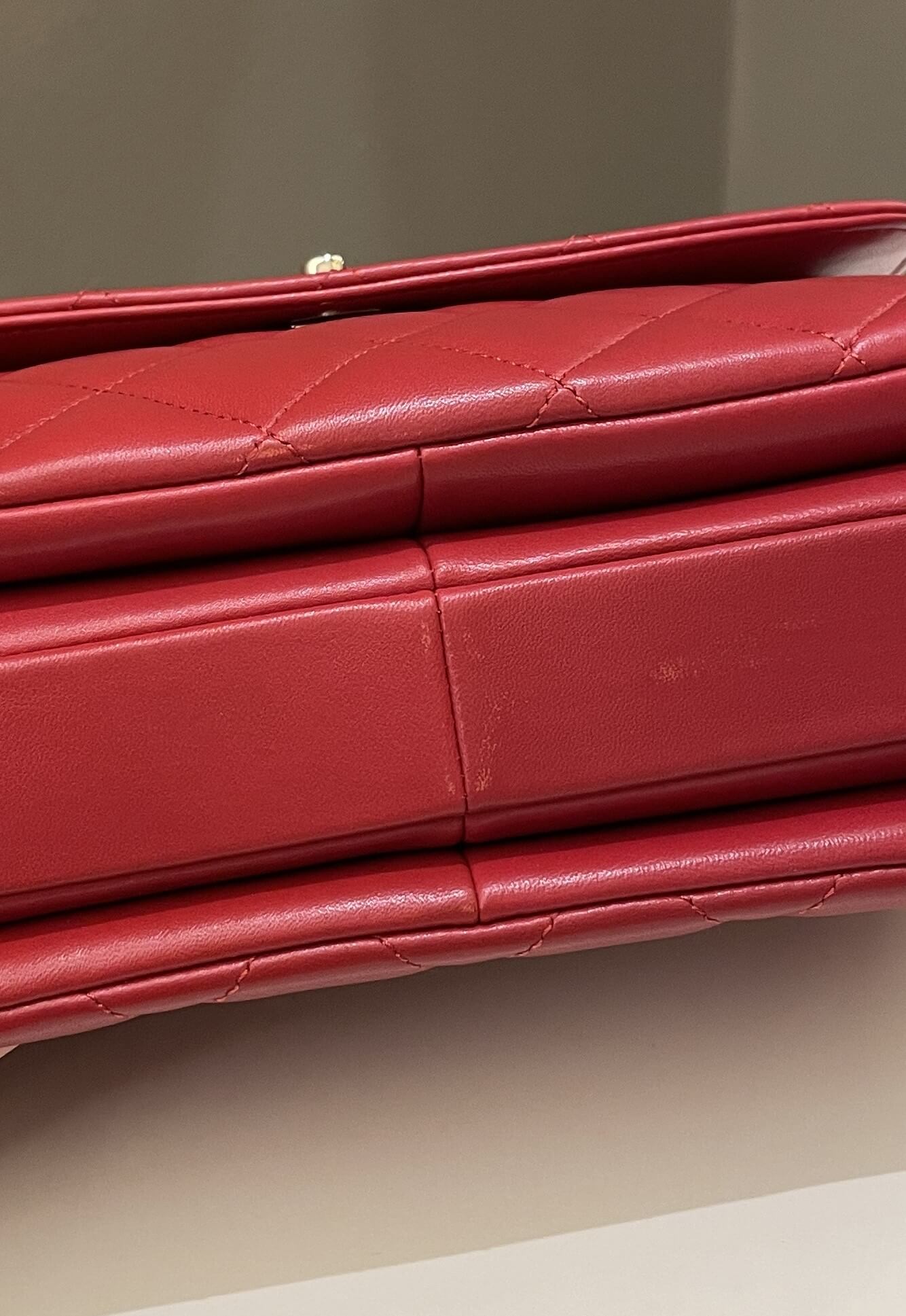Chanel Trendy Cc Flap Bag Red Stiff Lambskin