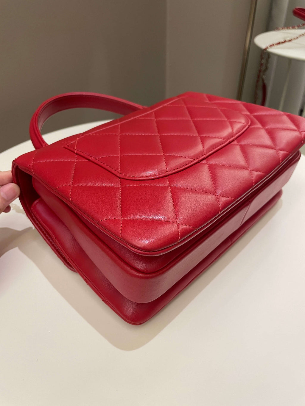 Chanel Trendy Cc Flap Bag Red Stiff Lambskin