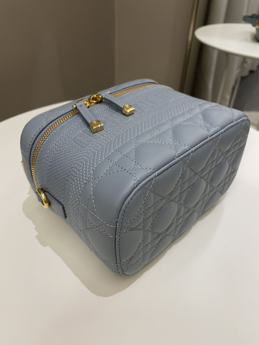 Dior Lady Dior Cannage Travel Vanity Cloud Blue