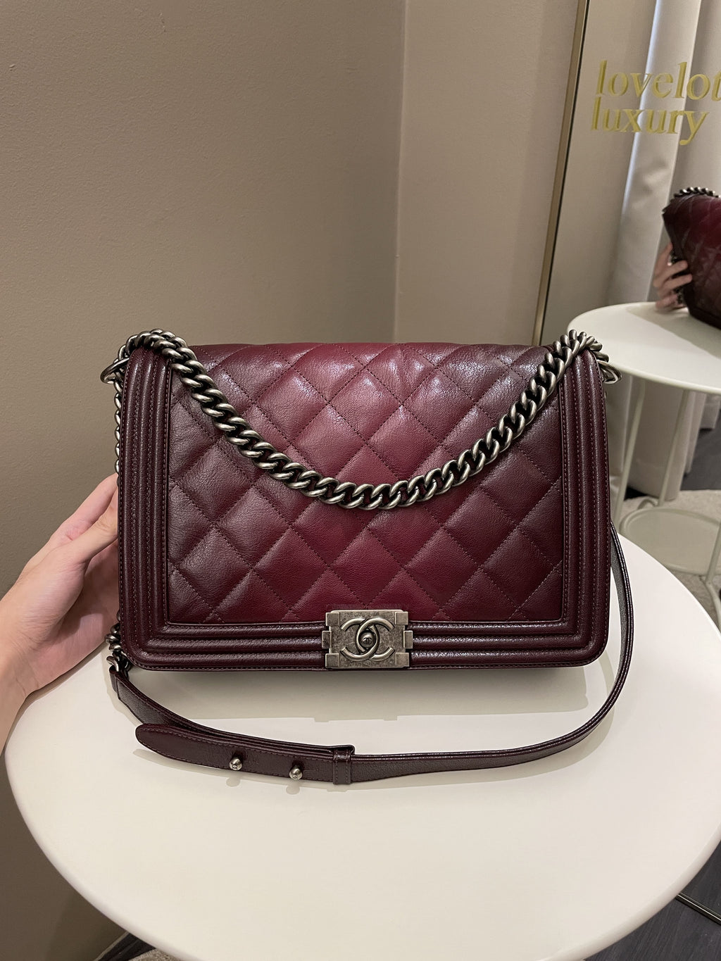 Chanel Quilted Boy Large Burgundy OmbrÃƒÆ’Ã‚Â© Calfskin