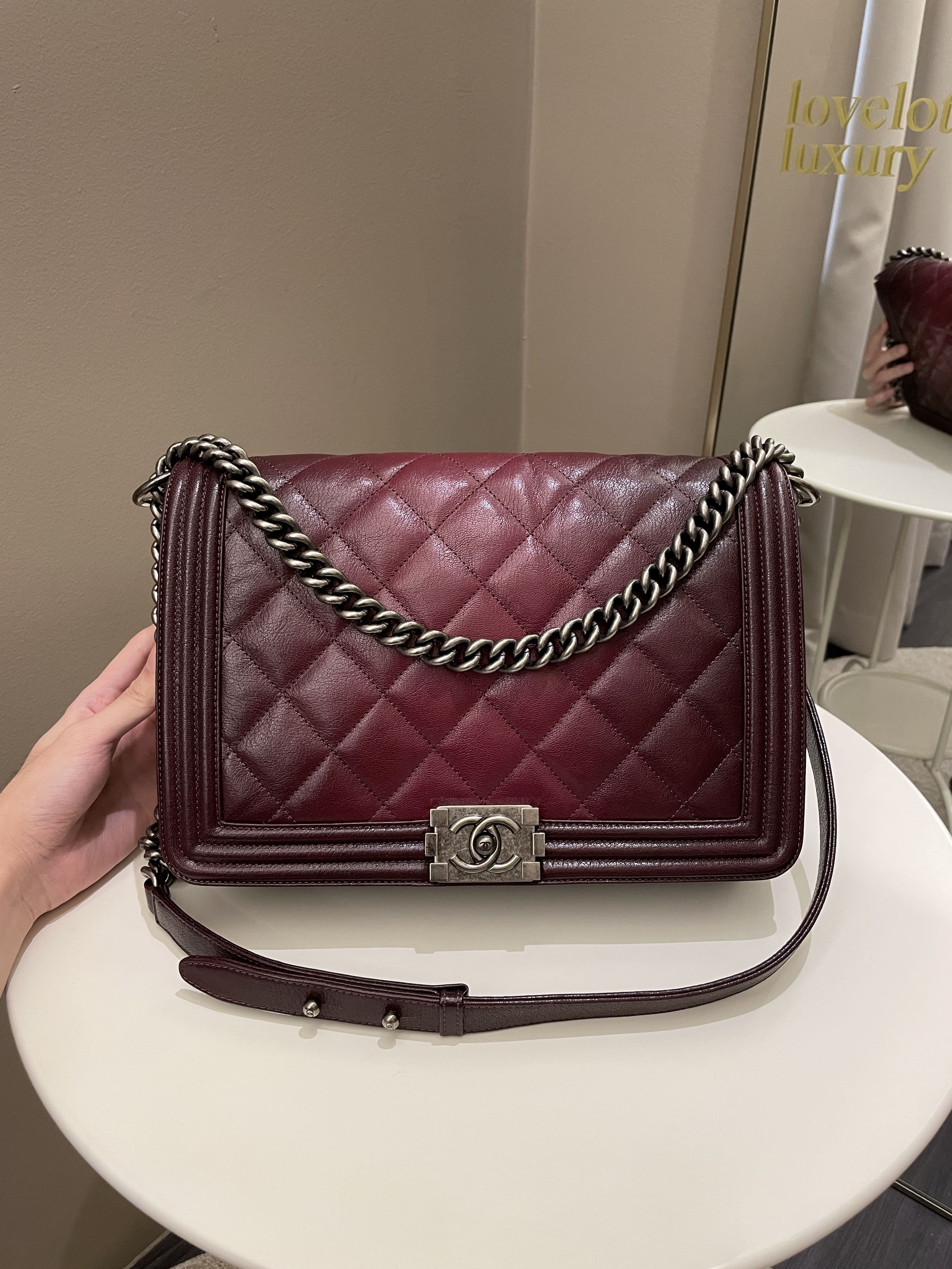 Chanel Quilted Boy Large Burgundy OmbrÃƒÆ’Ã‚Â© Calfskin