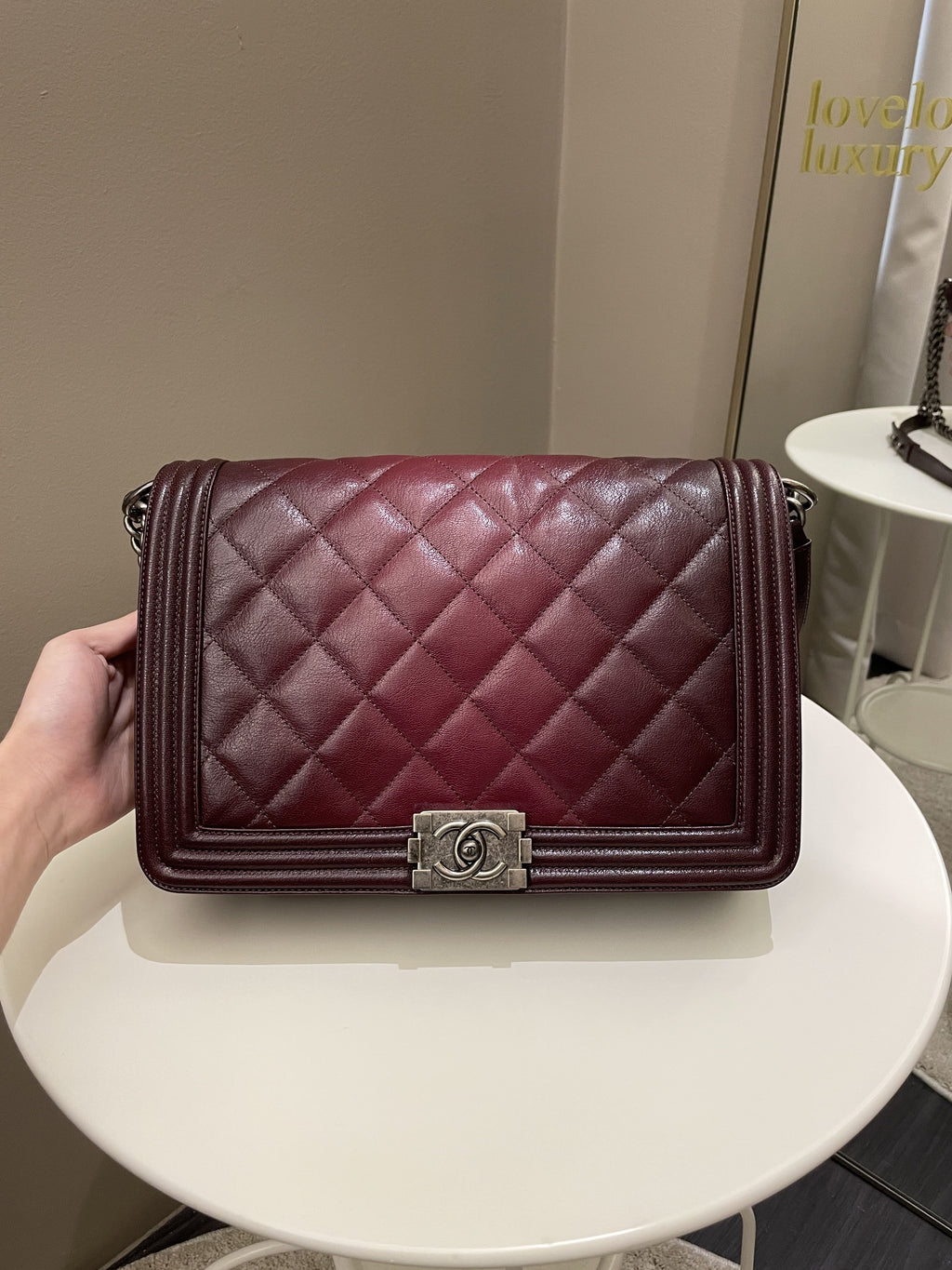 Chanel Quilted Boy Large Burgundy OmbrÃƒÆ’Ã‚Â© Calfskin