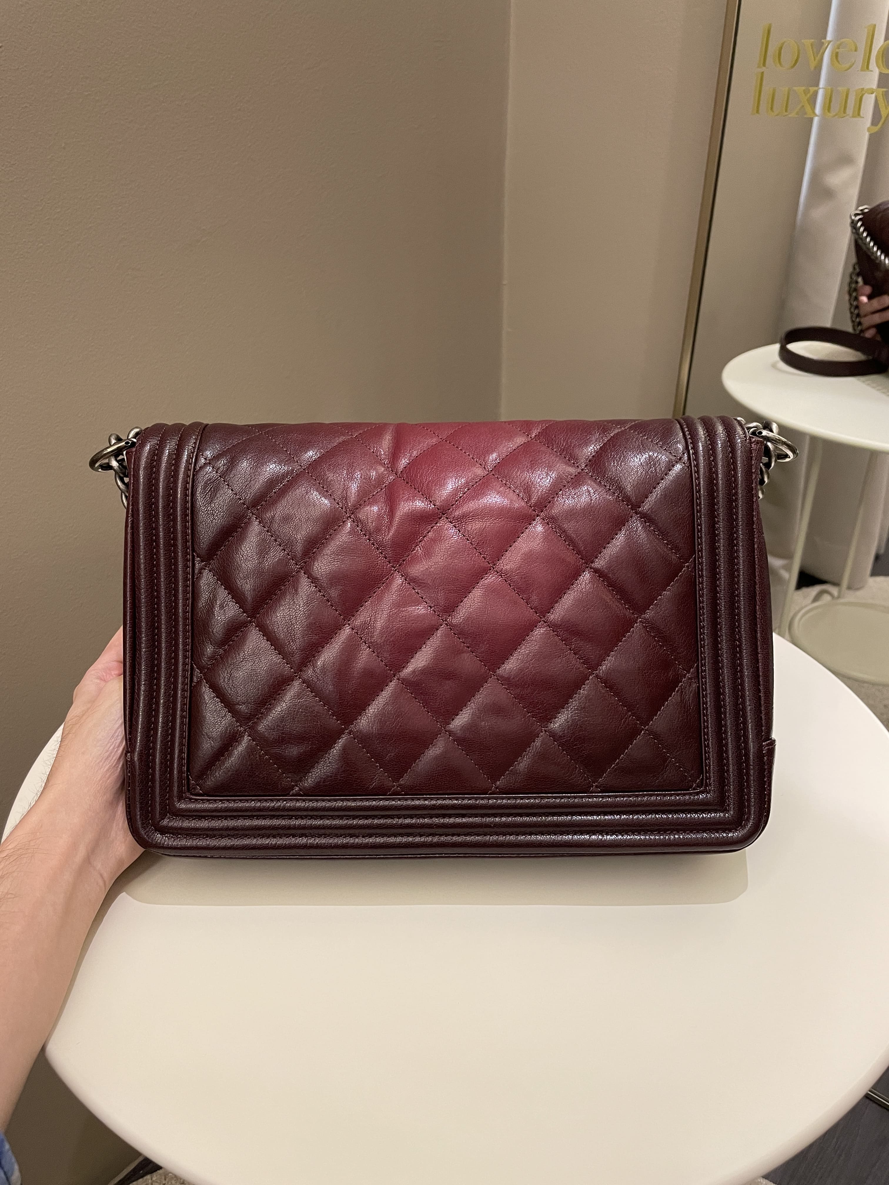 Chanel Quilted Boy Large Burgundy OmbrÃƒÆ’Ã‚Â© Calfskin