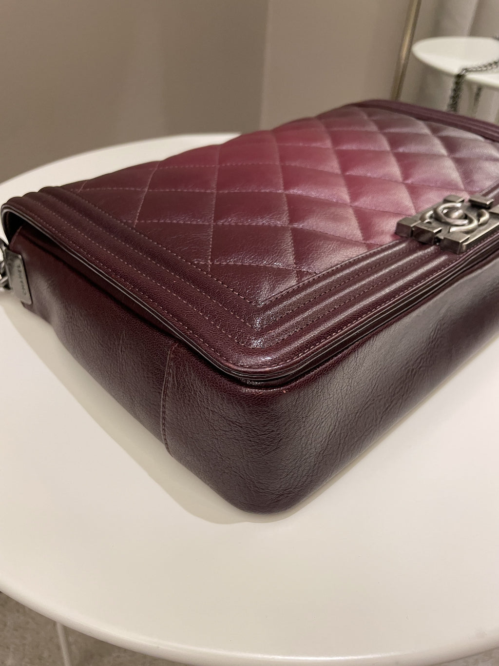 Chanel Quilted Boy Large Burgundy OmbrÃƒÆ’Ã‚Â© Calfskin