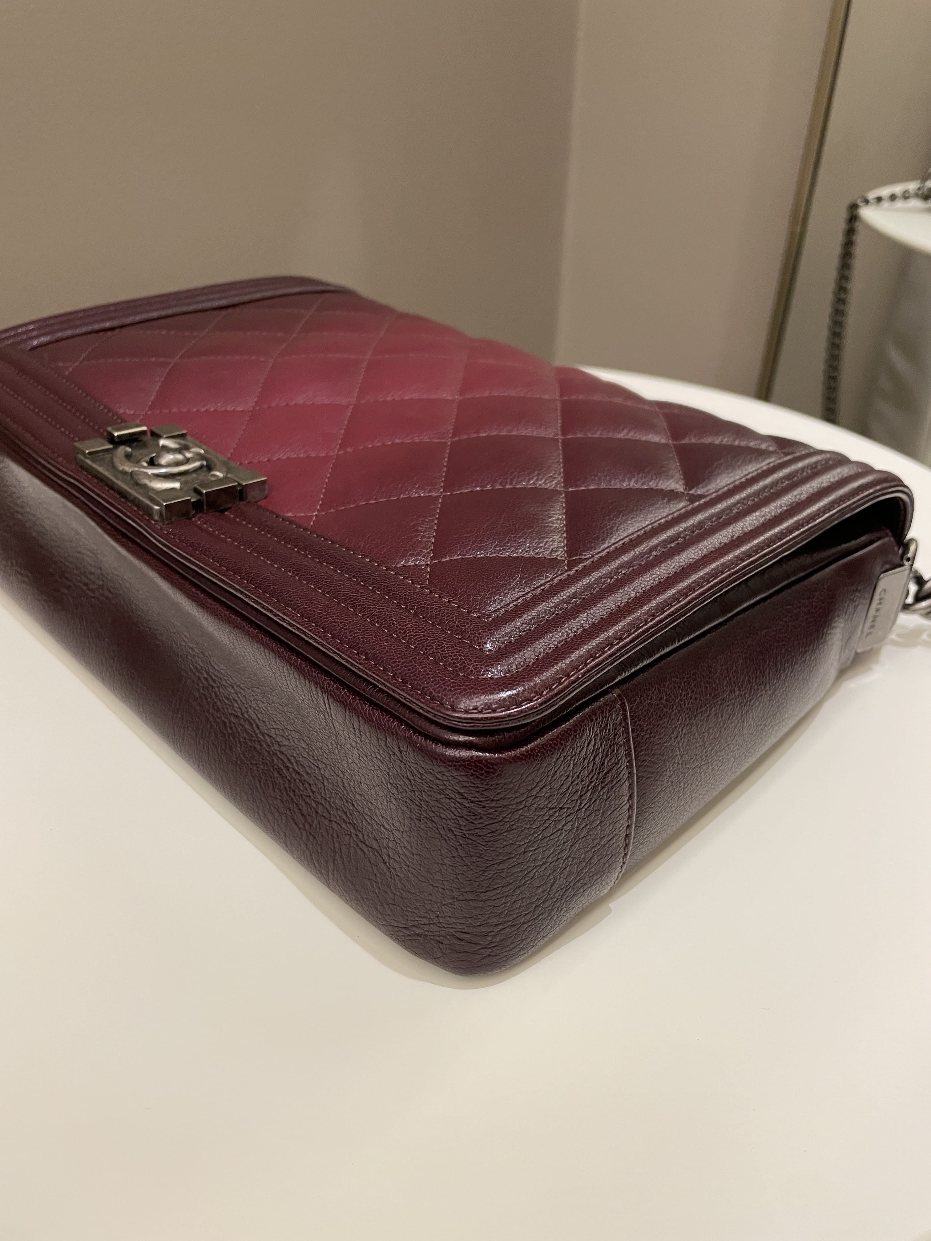 Chanel Quilted Boy Large Burgundy OmbrÃƒÆ’Ã‚Â© Calfskin