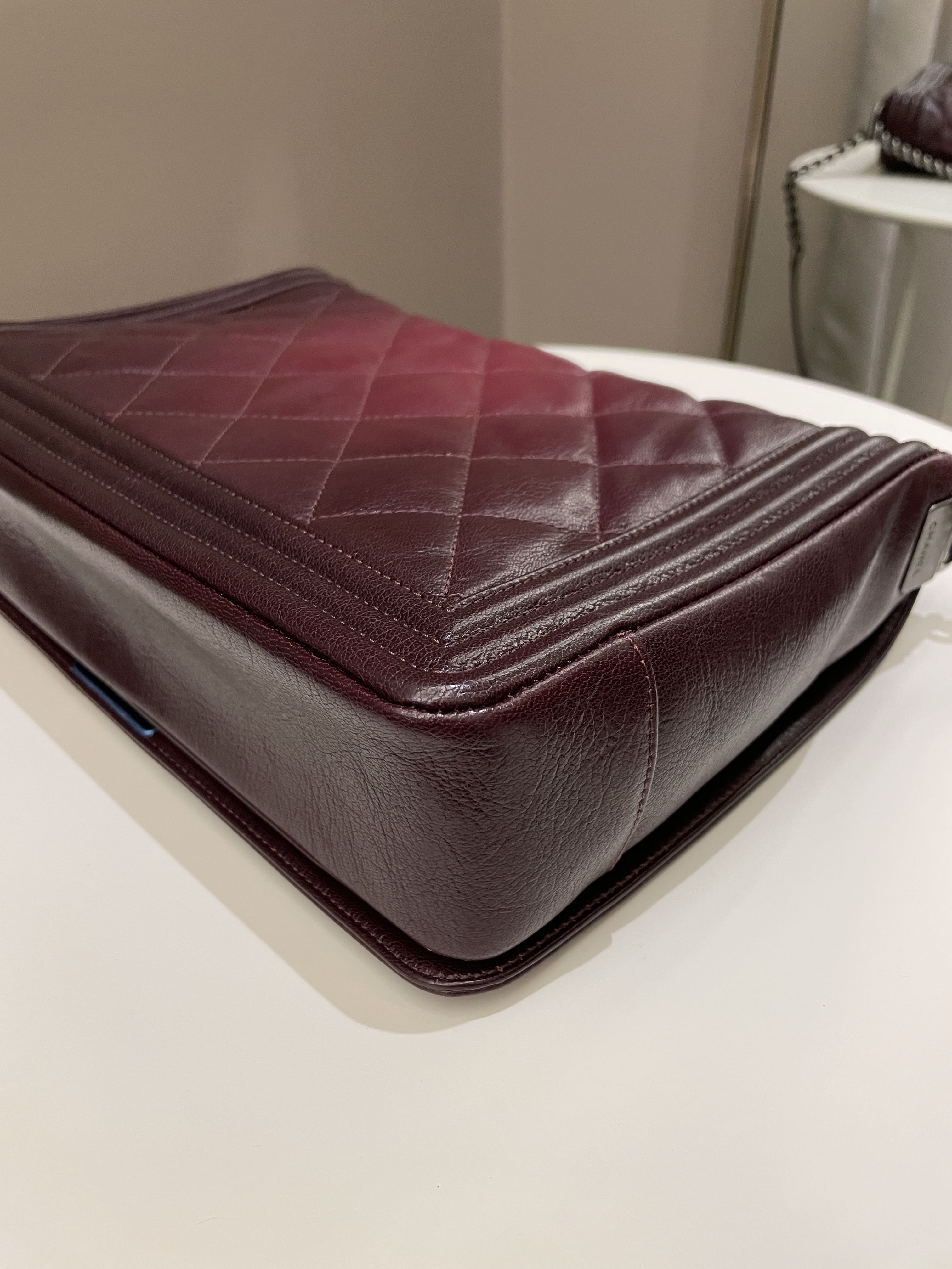 Chanel Quilted Boy Large Burgundy OmbrÃƒÆ’Ã‚Â© Calfskin
