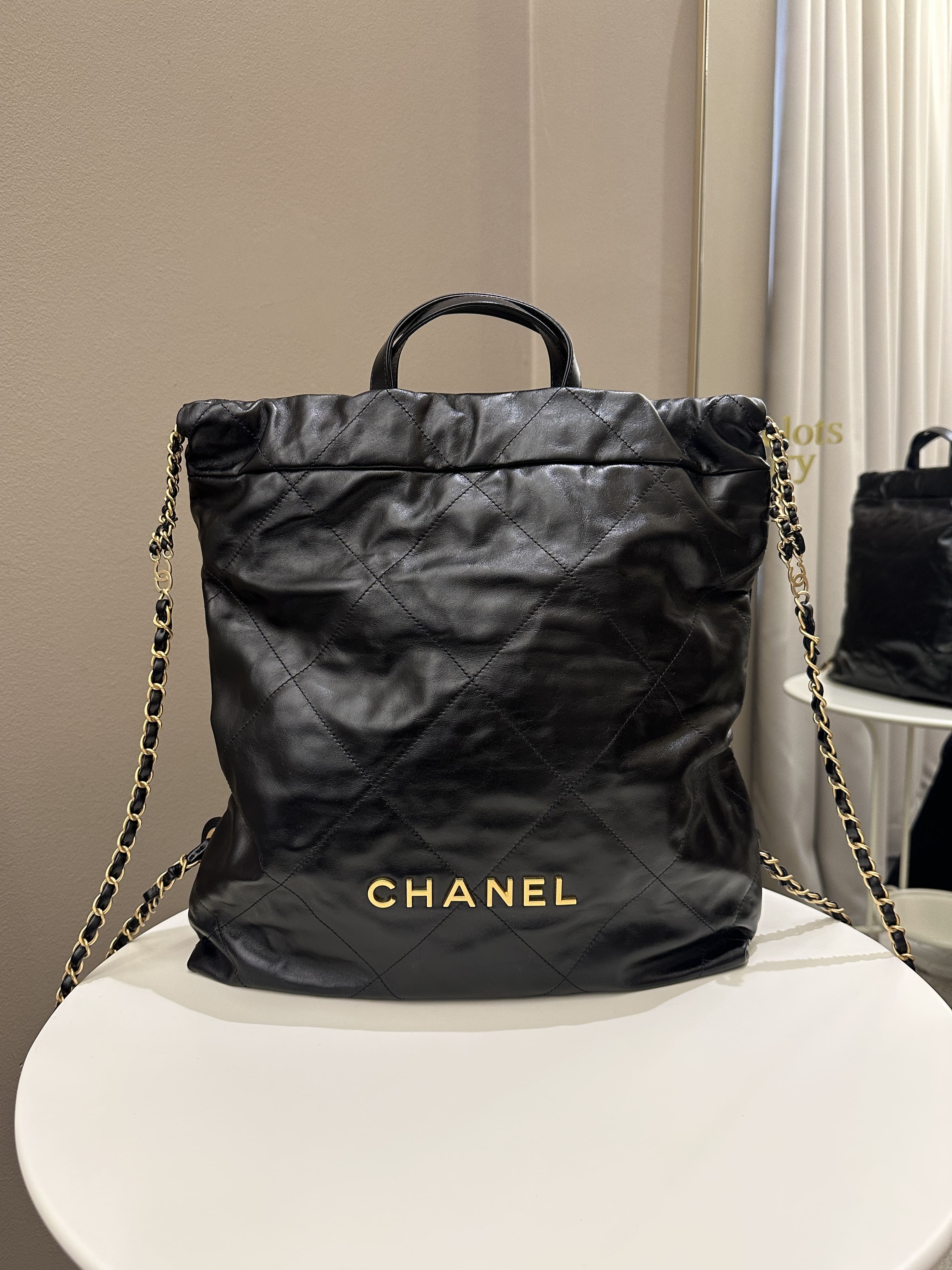 Chanel 22 Backpack Black Calfskin