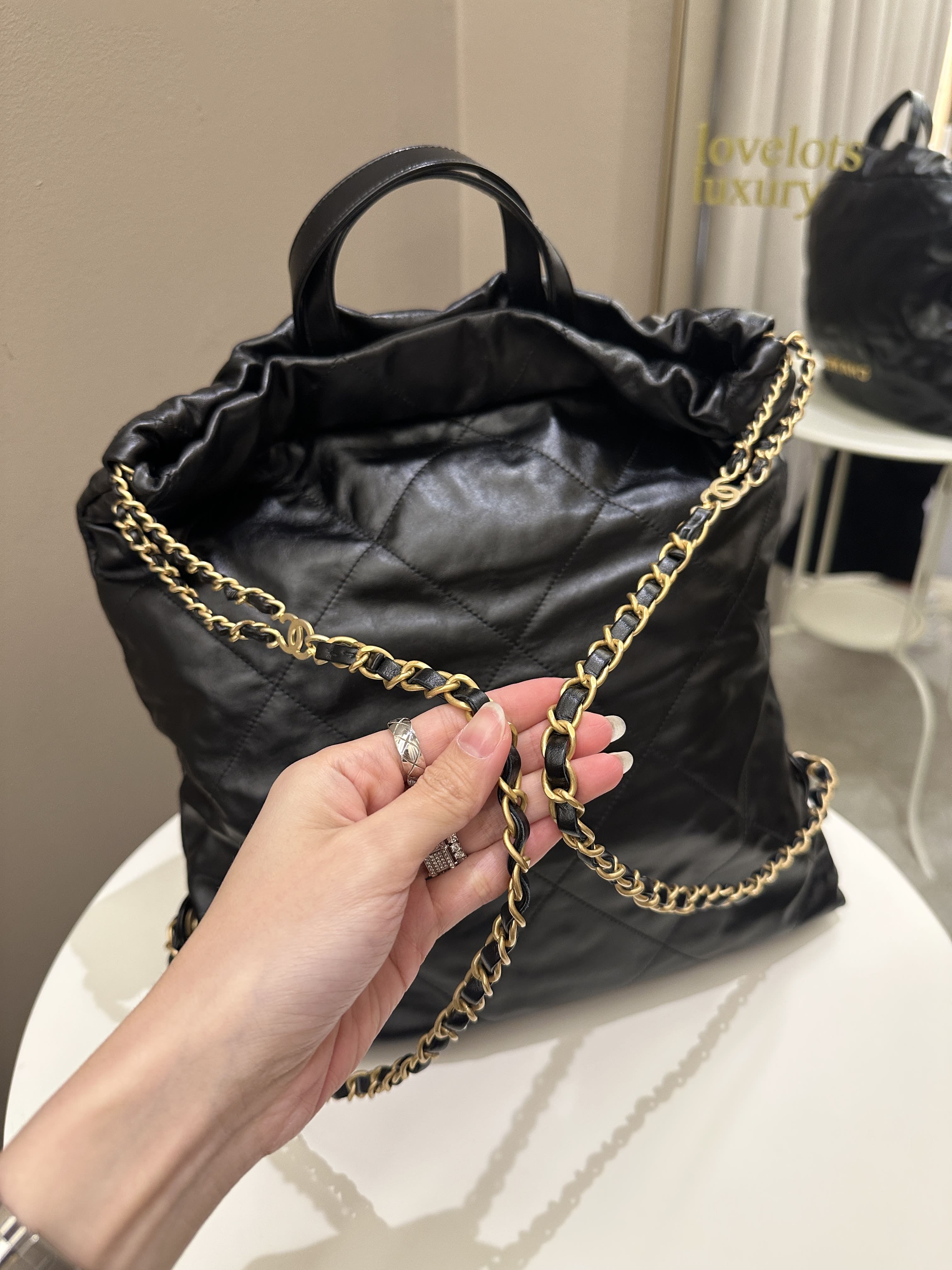 Chanel 22 Backpack Black Calfskin