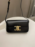 Celine Triomphe Bag Black Glazed Calfskin