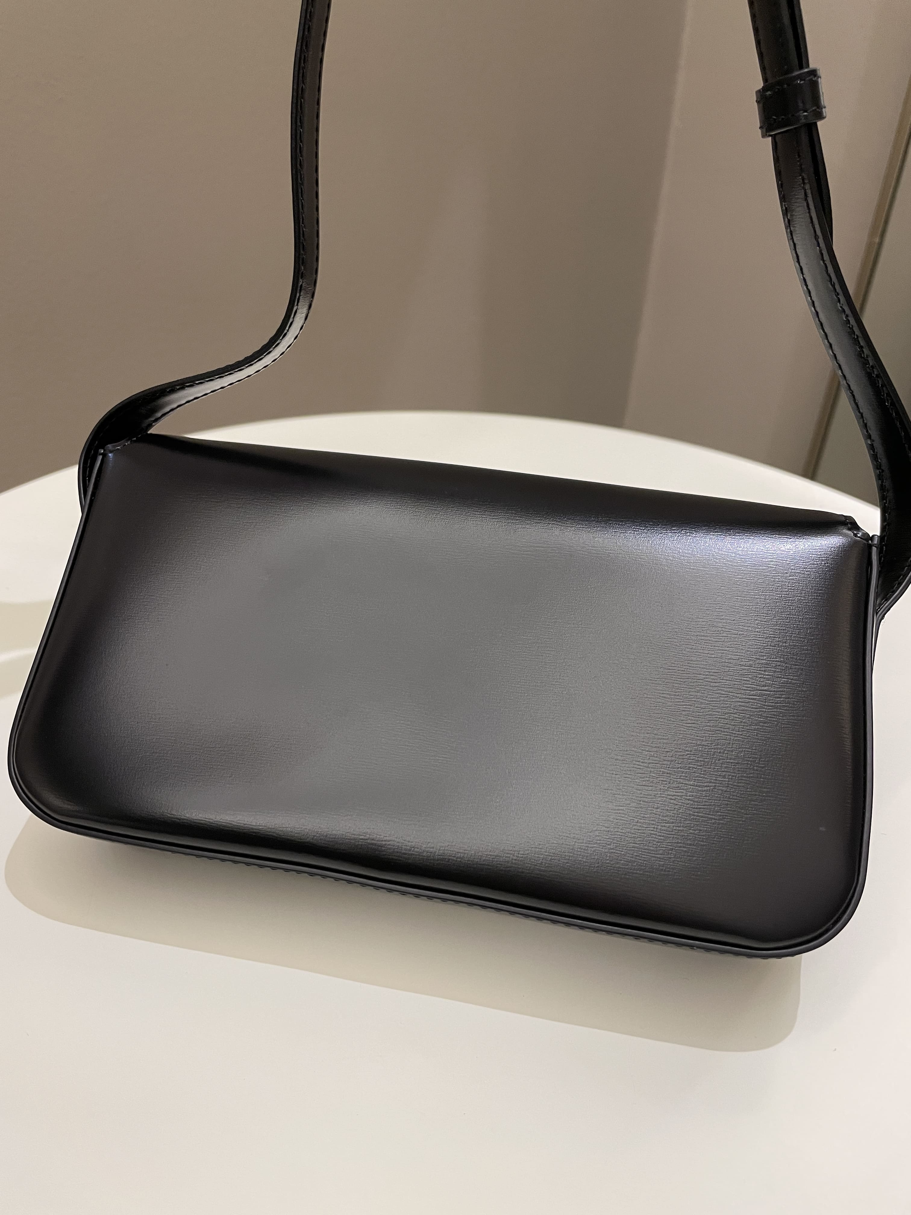 Celine Triomphe Bag Black Glazed Calfskin