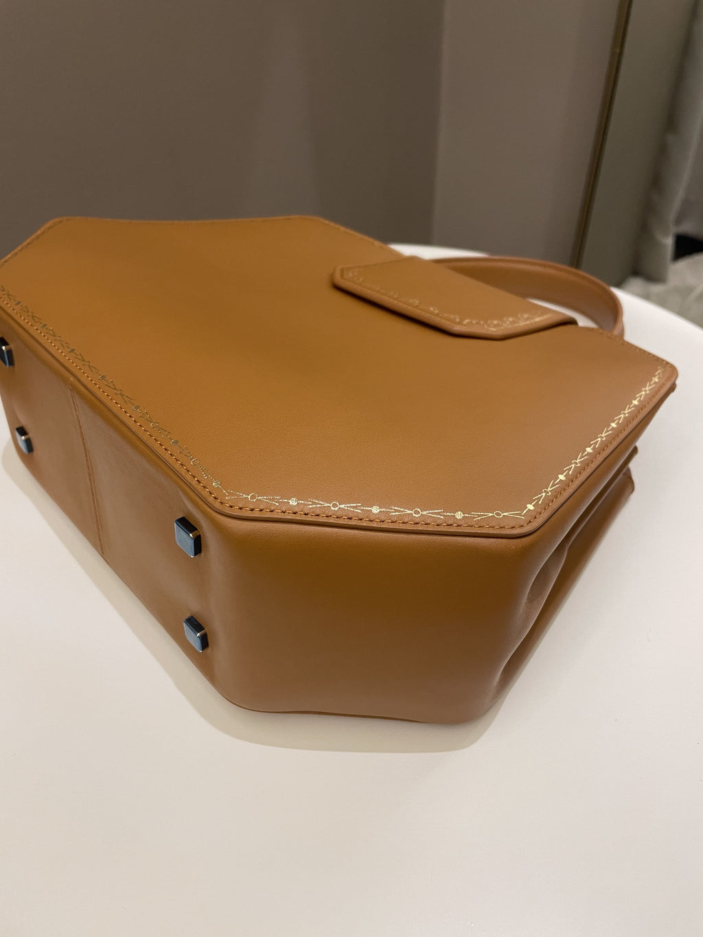Cartier Guirlande De Top Handle Bag Camel Calfskin