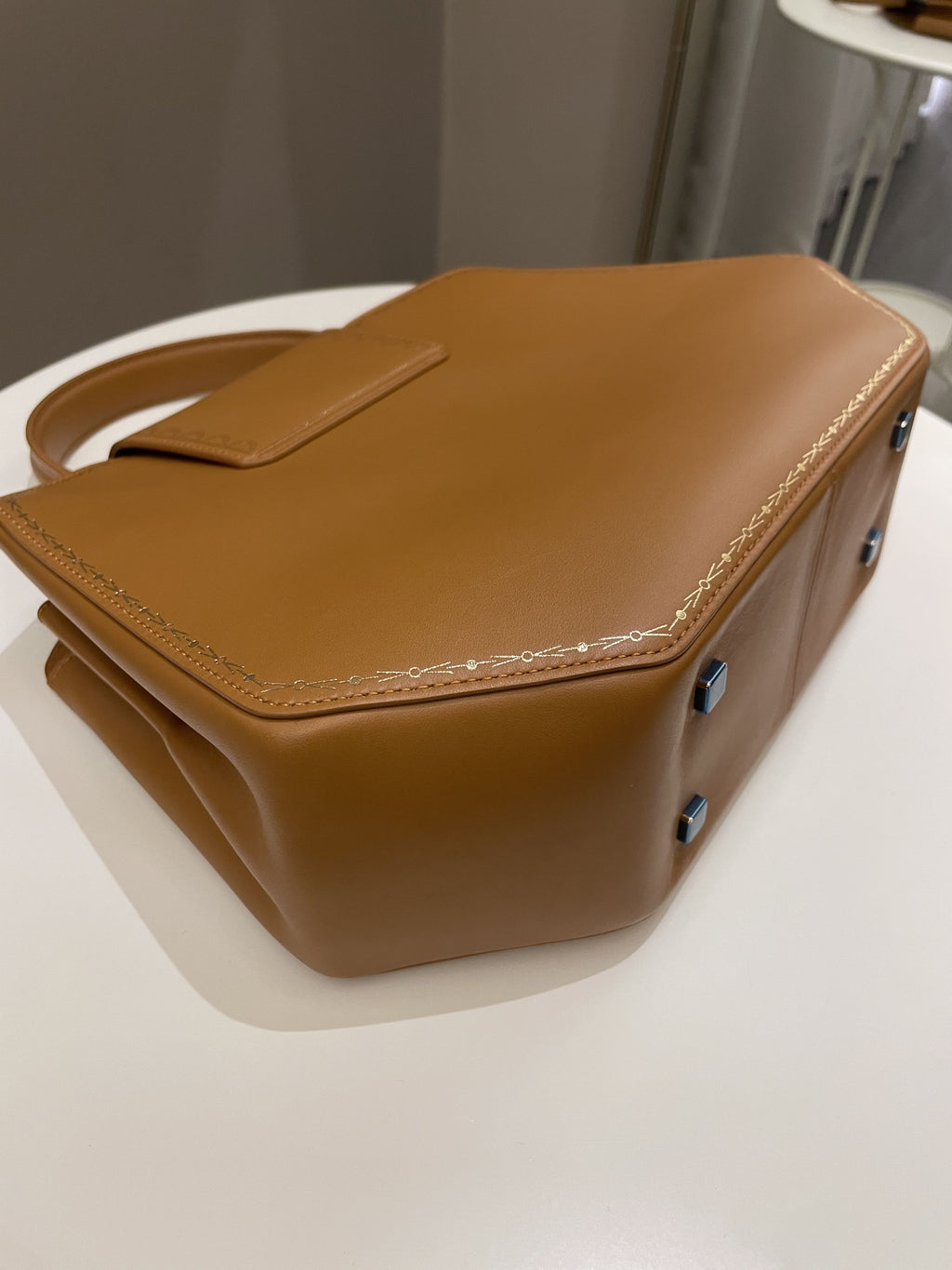 Cartier Guirlande De Top Handle Bag Camel Calfskin