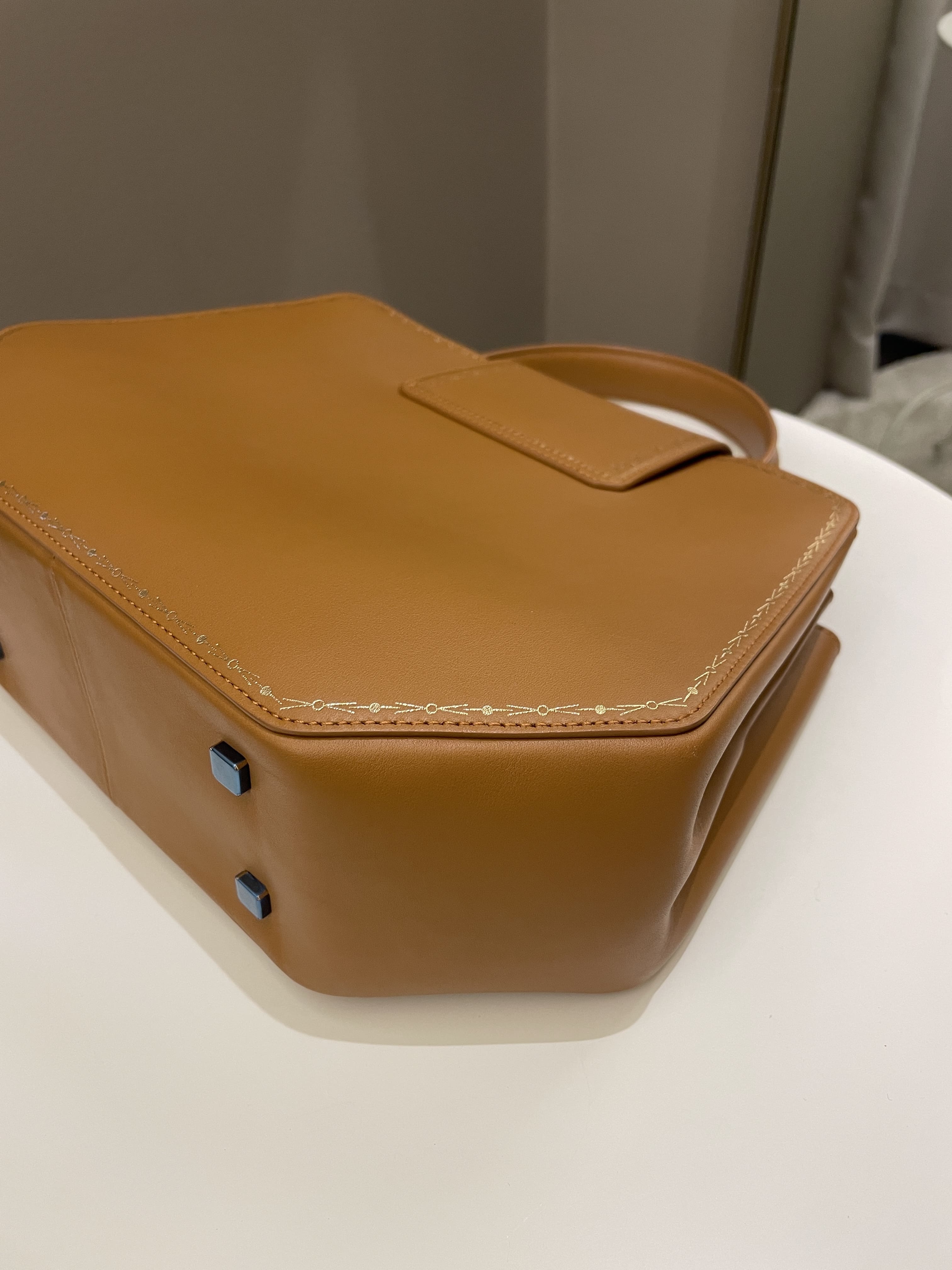Cartier Guirlande De Top Handle Bag Camel Calfskin