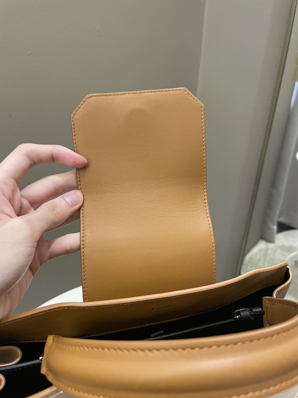 Cartier Guirlande De Top Handle Bag Camel Calfskin