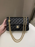 Chanel 23S Camellia Black Stiff Lambskin