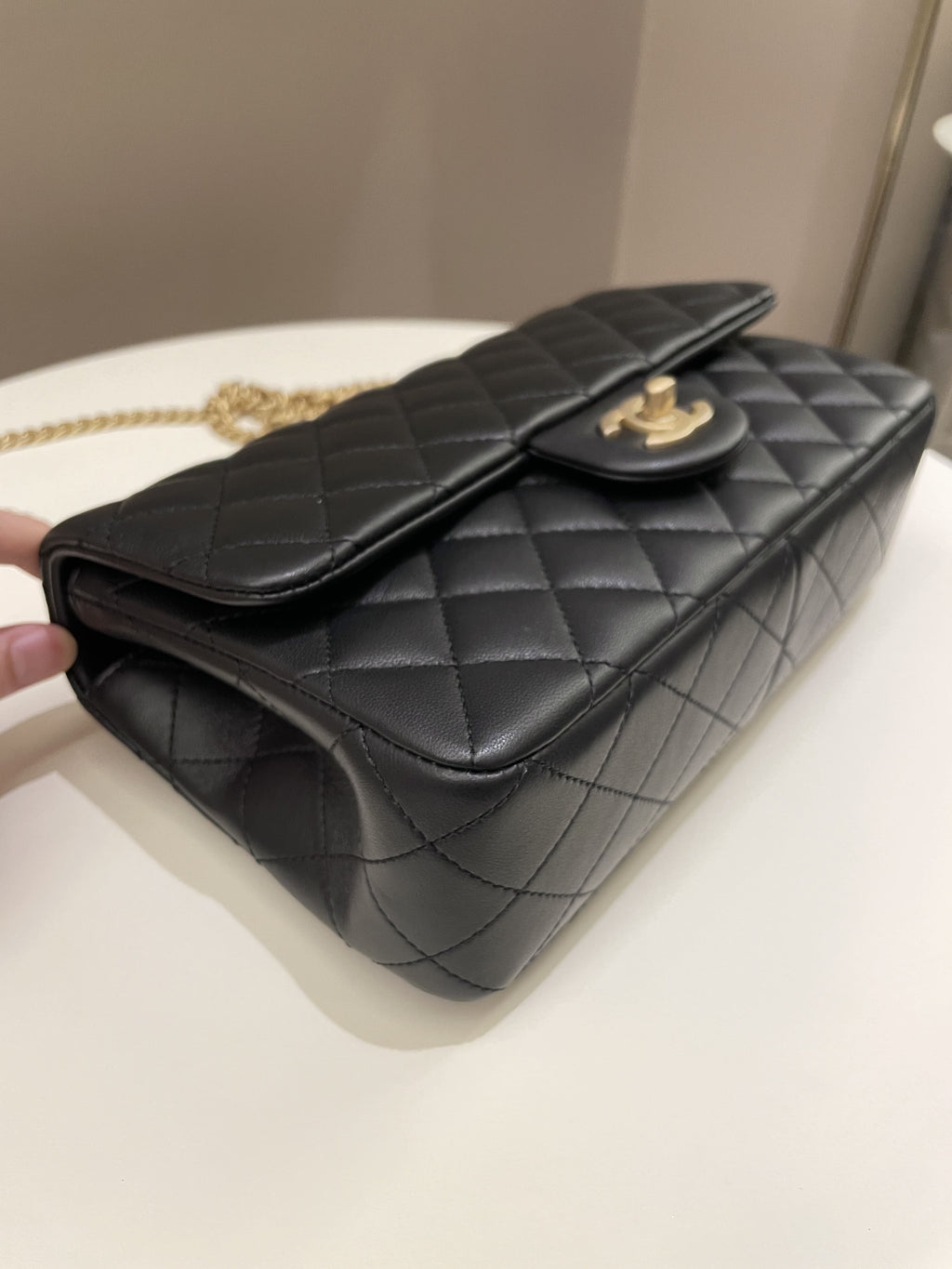 Chanel 23S Camellia Black Stiff Lambskin