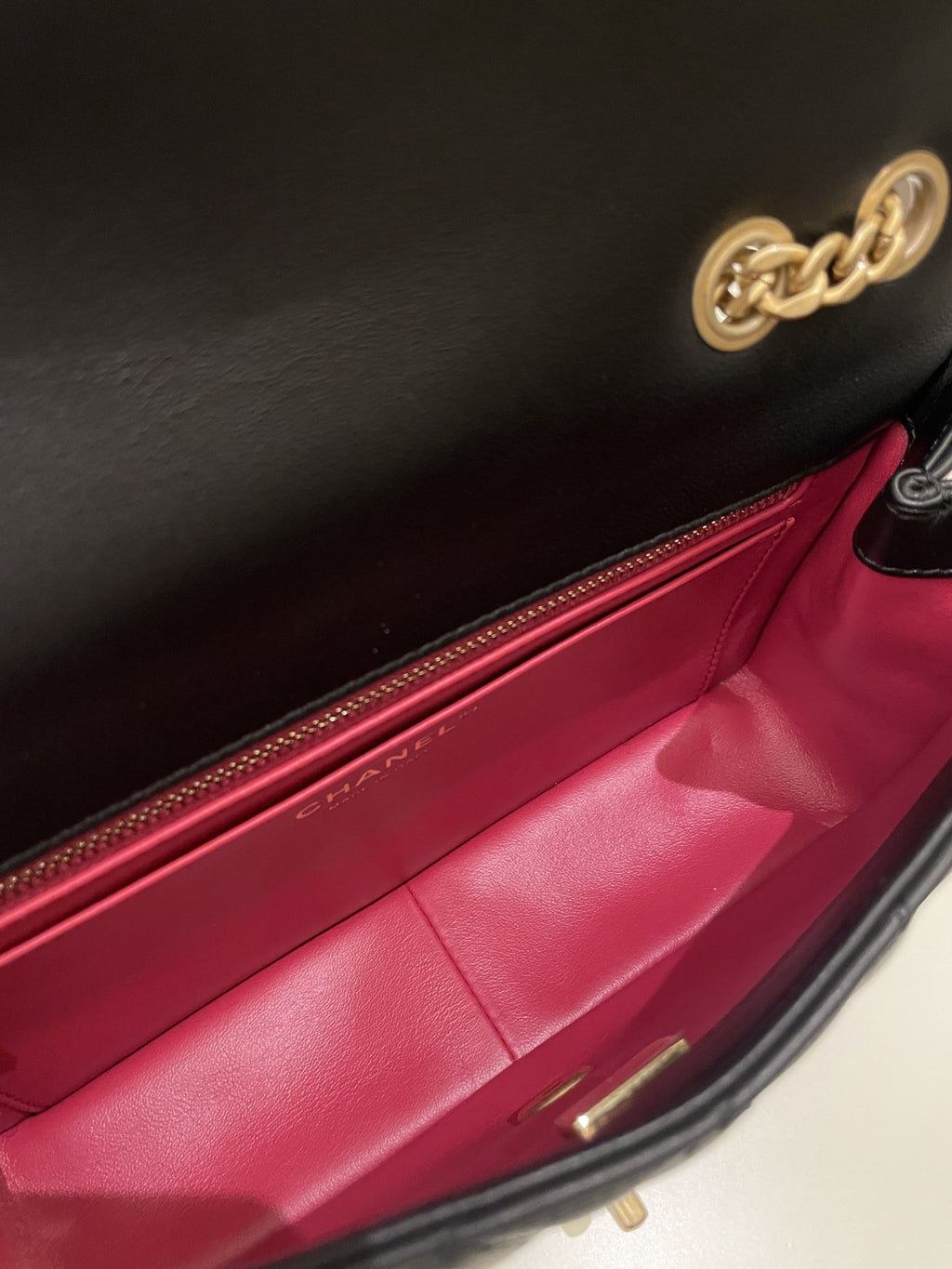 Chanel 23S Camellia Black Stiff Lambskin