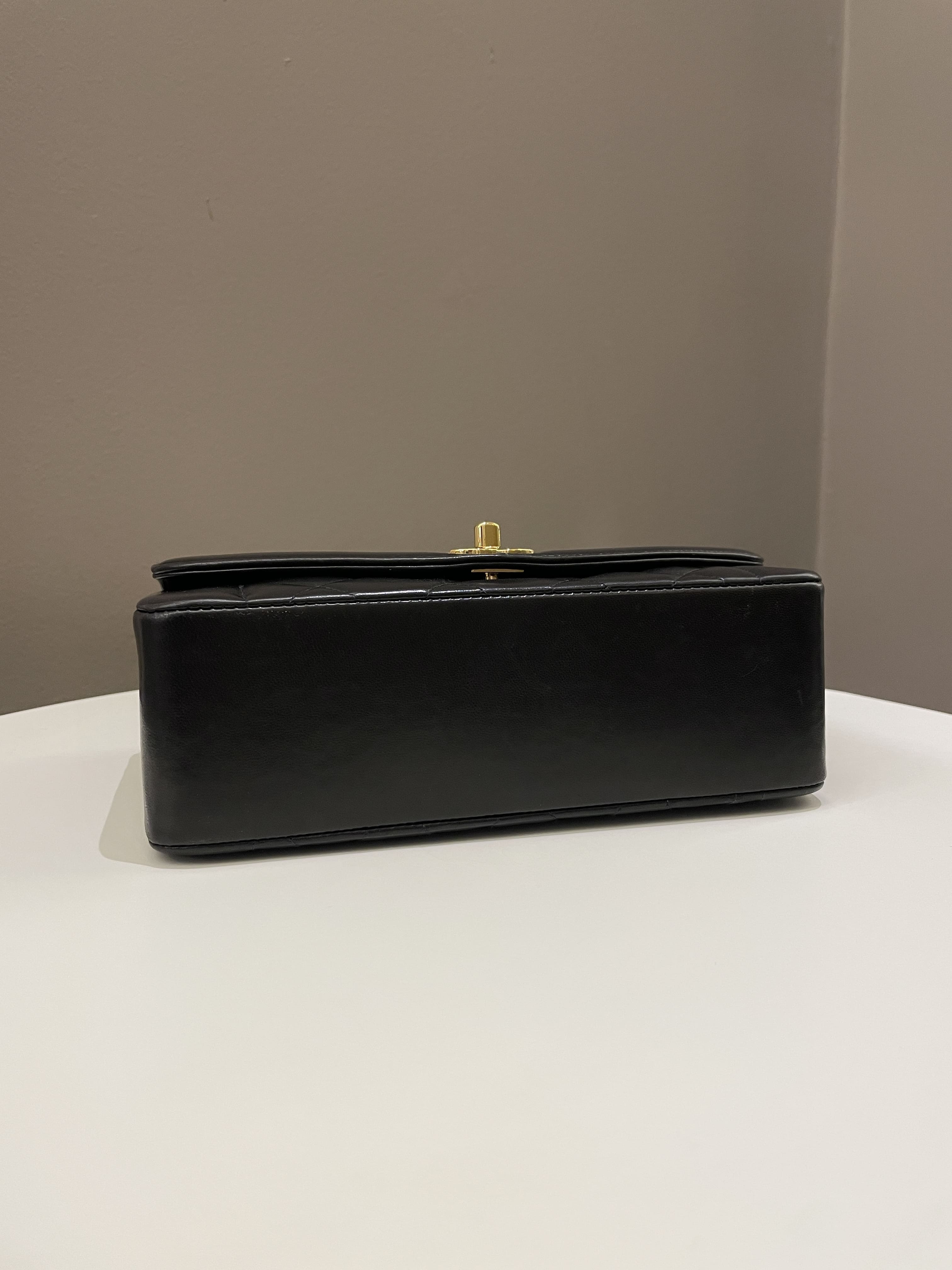 Chanel Vintage Quilted Diana Flap Bag Black Lambskin