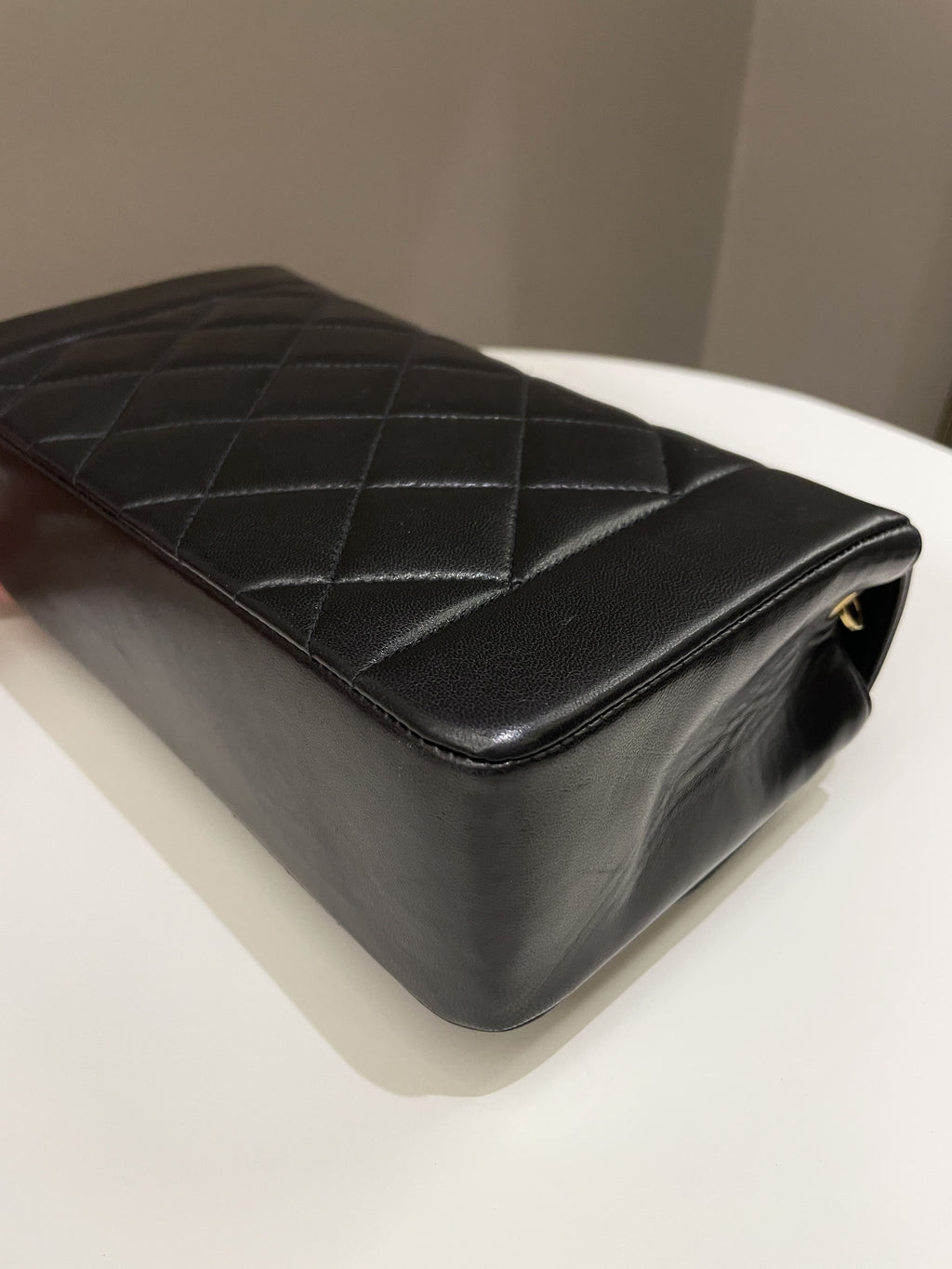 Chanel Vintage Quilted Diana Flap Bag Black Lambskin
