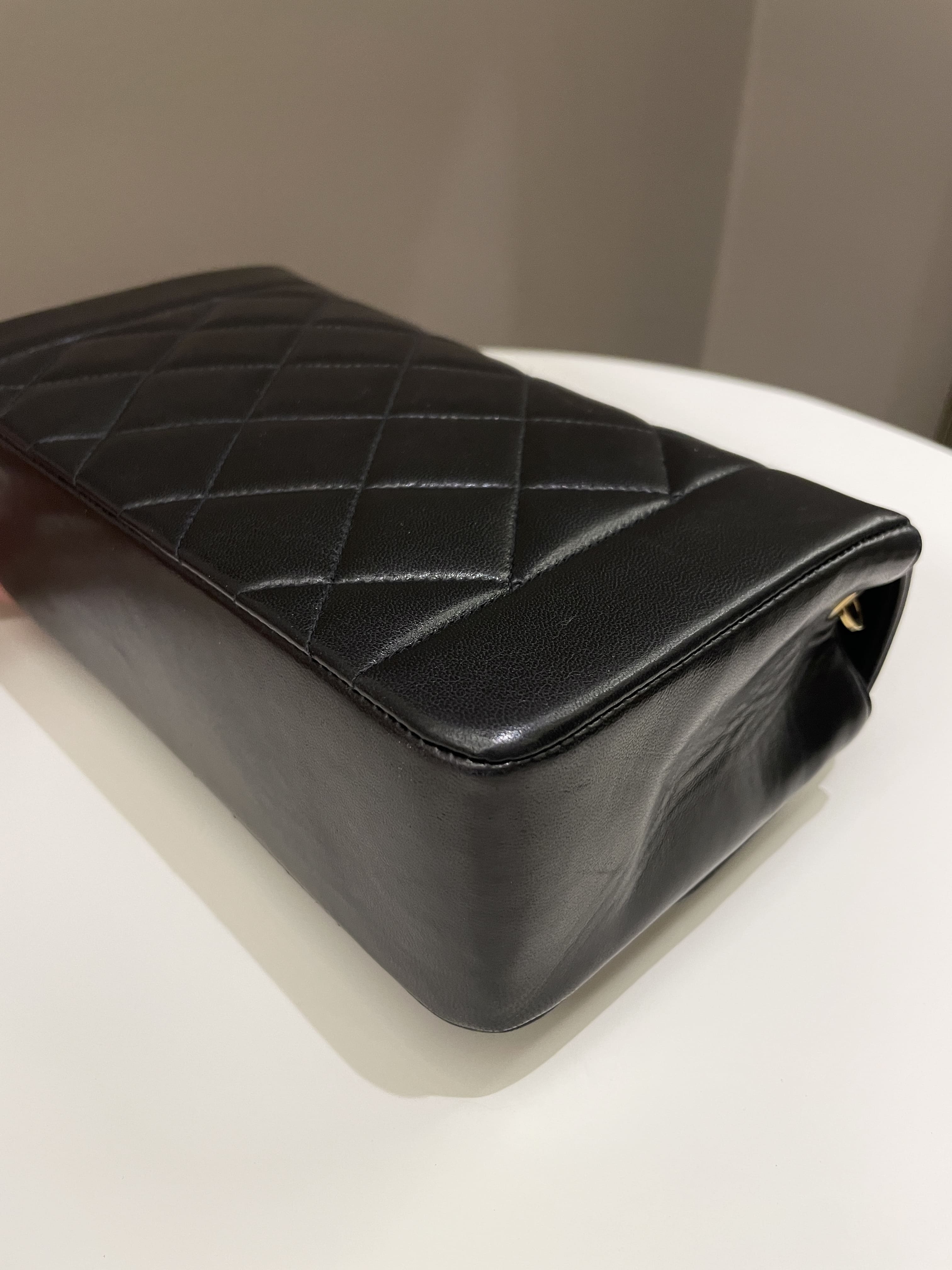 Chanel Vintage Quilted Diana Flap Bag Black Lambskin