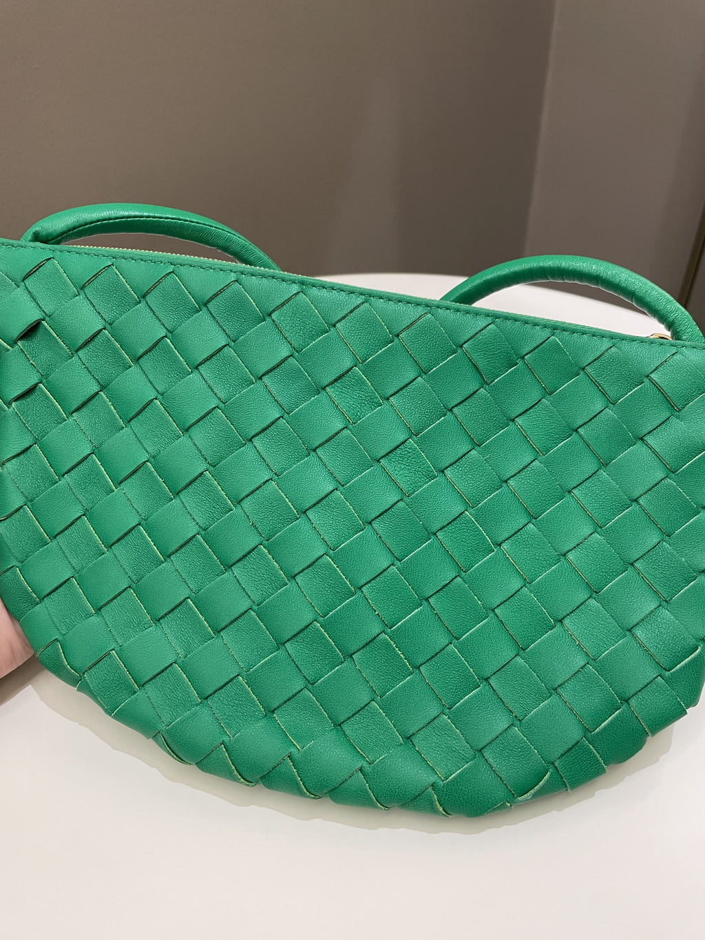 Bottega Small Turn Pouch Parakeet Lambskin