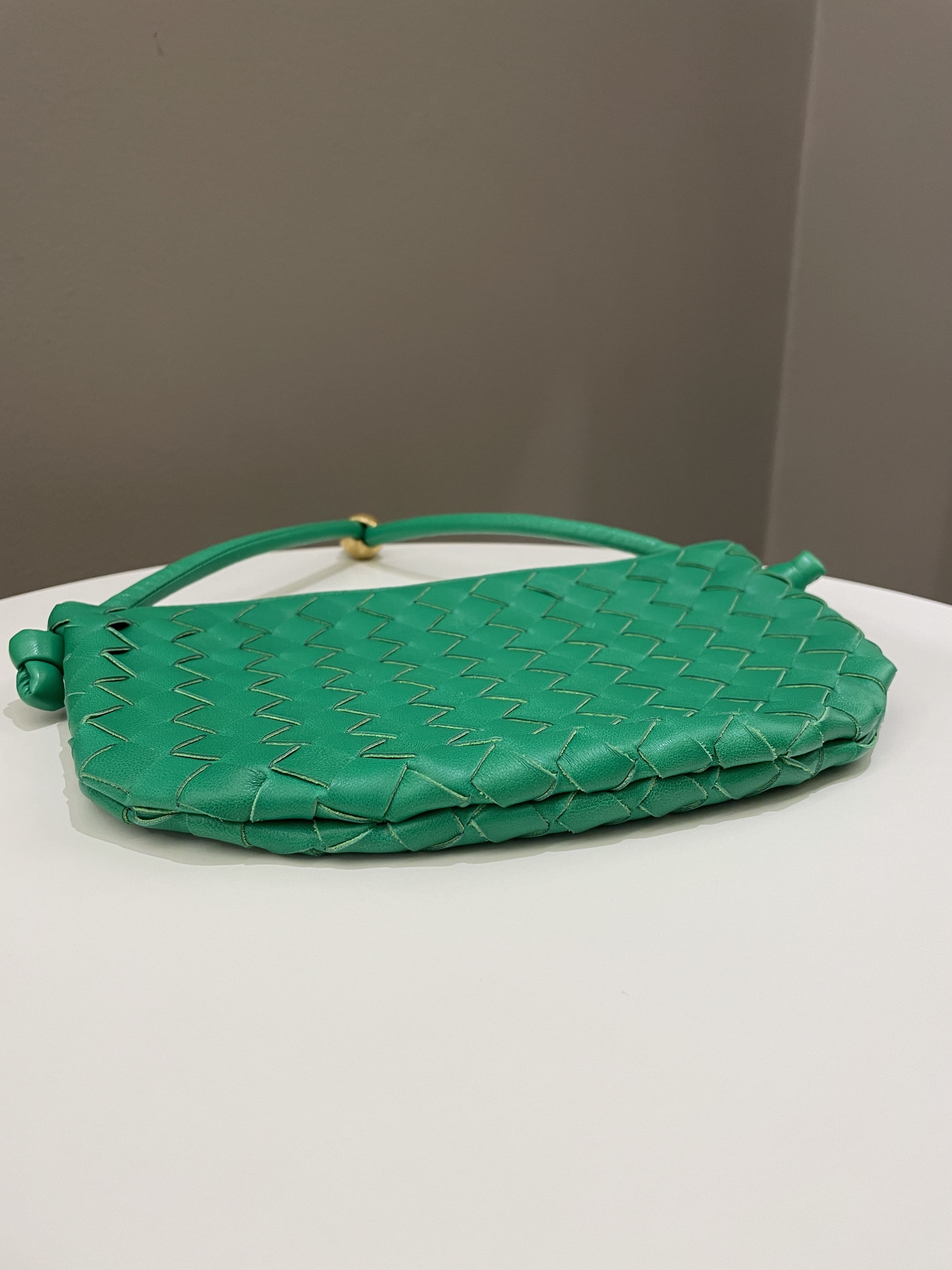 Bottega Small Turn Pouch Parakeet Lambskin