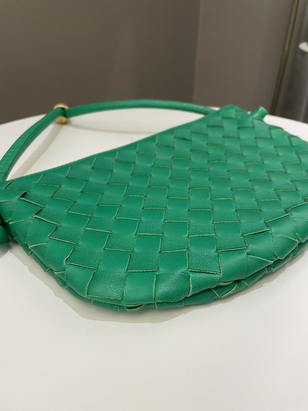 Bottega Small Turn Pouch Parakeet Lambskin