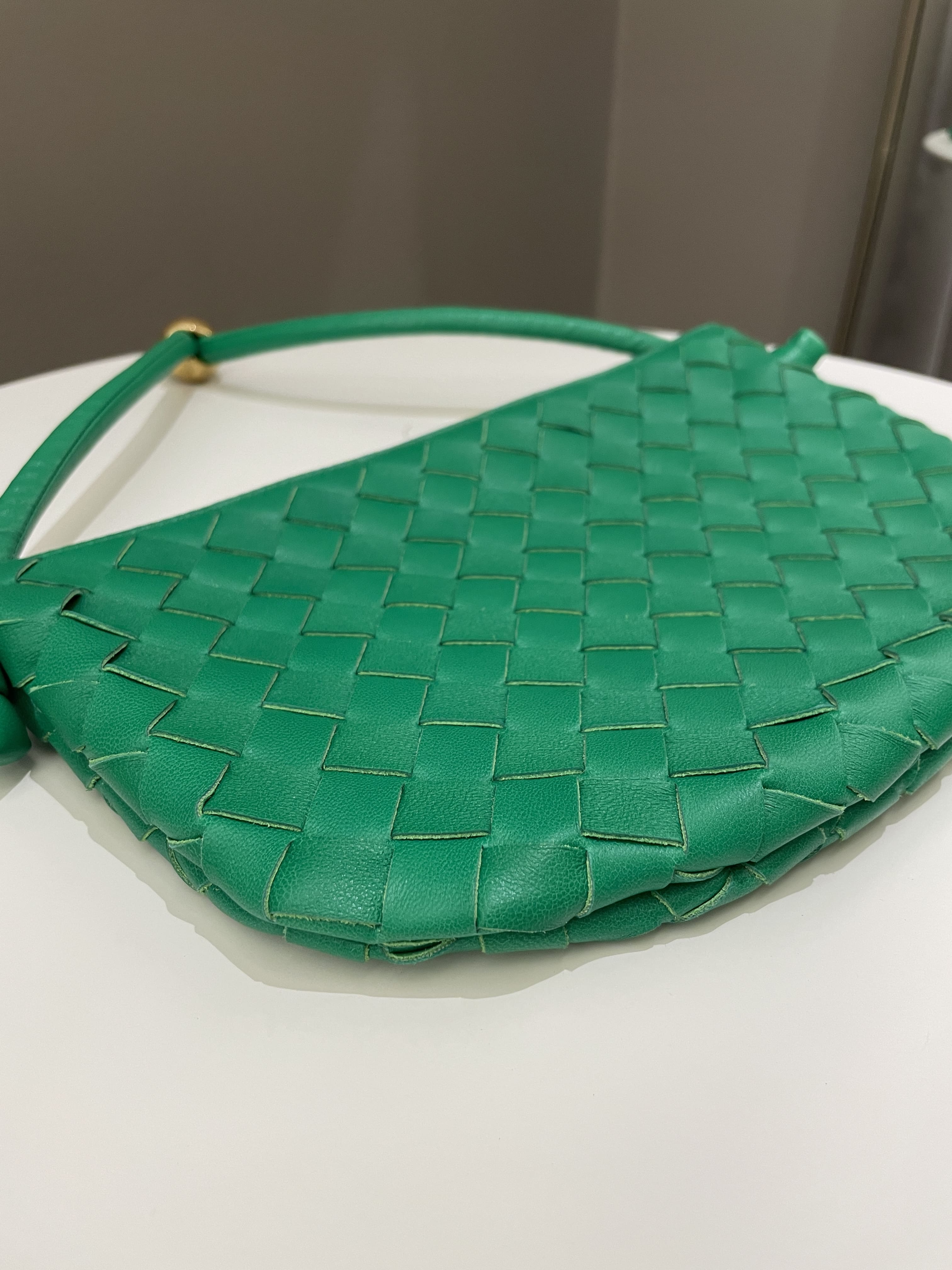 Bottega Small Turn Pouch Parakeet Lambskin