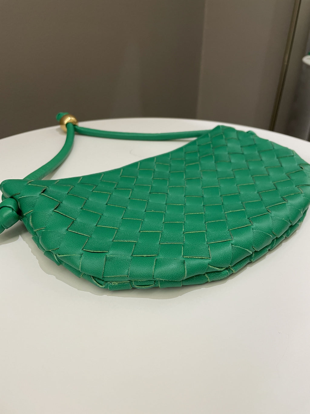Bottega Small Turn Pouch Parakeet Lambskin