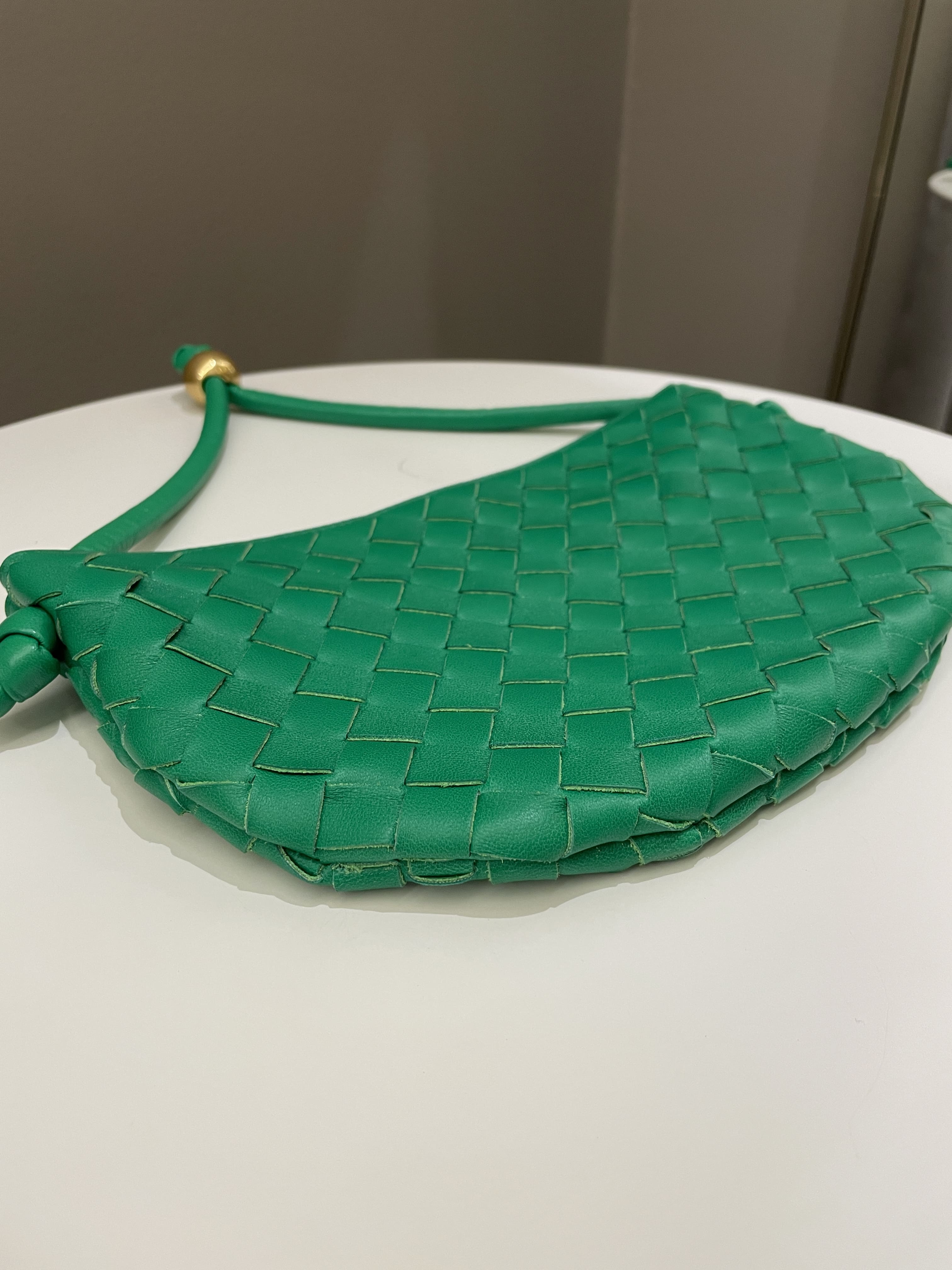 Bottega Small Turn Pouch Parakeet Lambskin