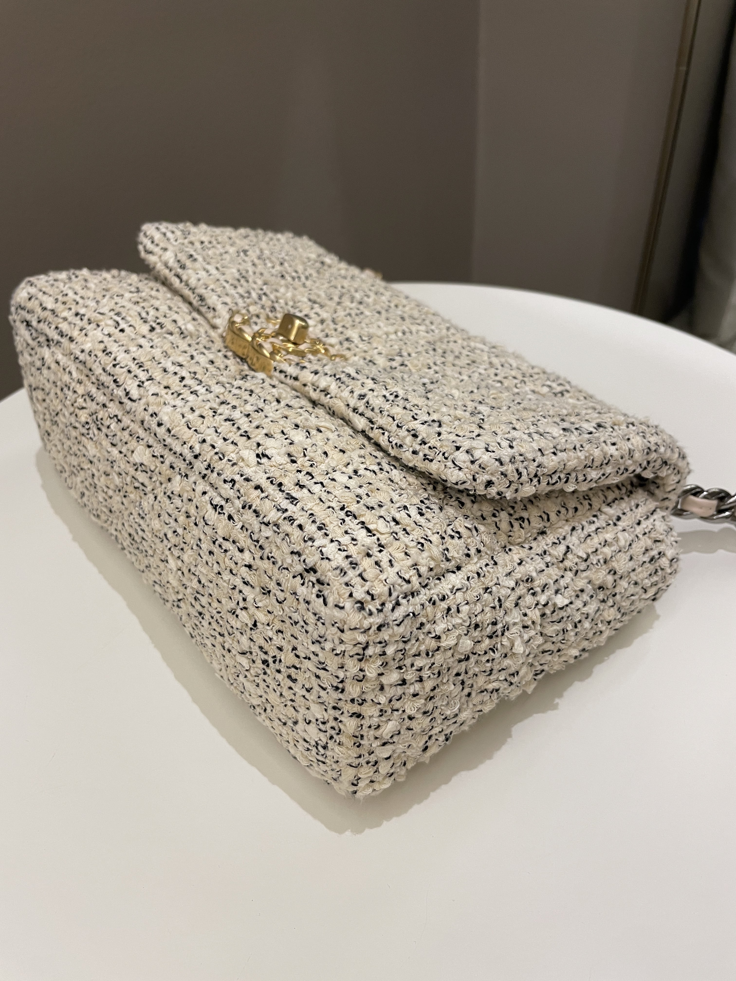 Chanel 19 Flap Bag Cream Tweed