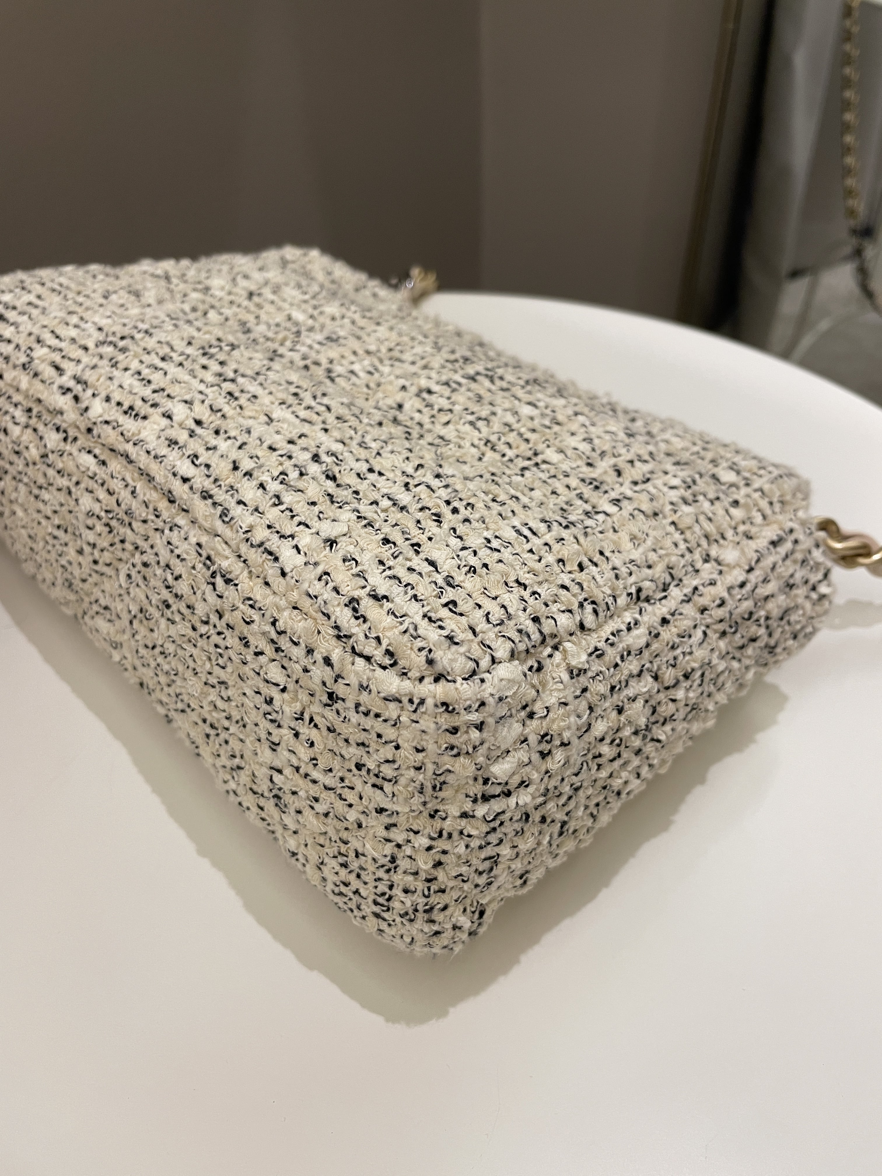 Chanel 19 Flap Bag Cream Tweed