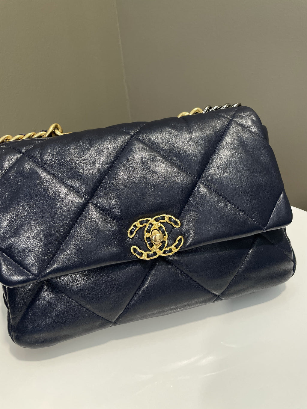 Chanel 19 Flap Bag Navy Lambskin