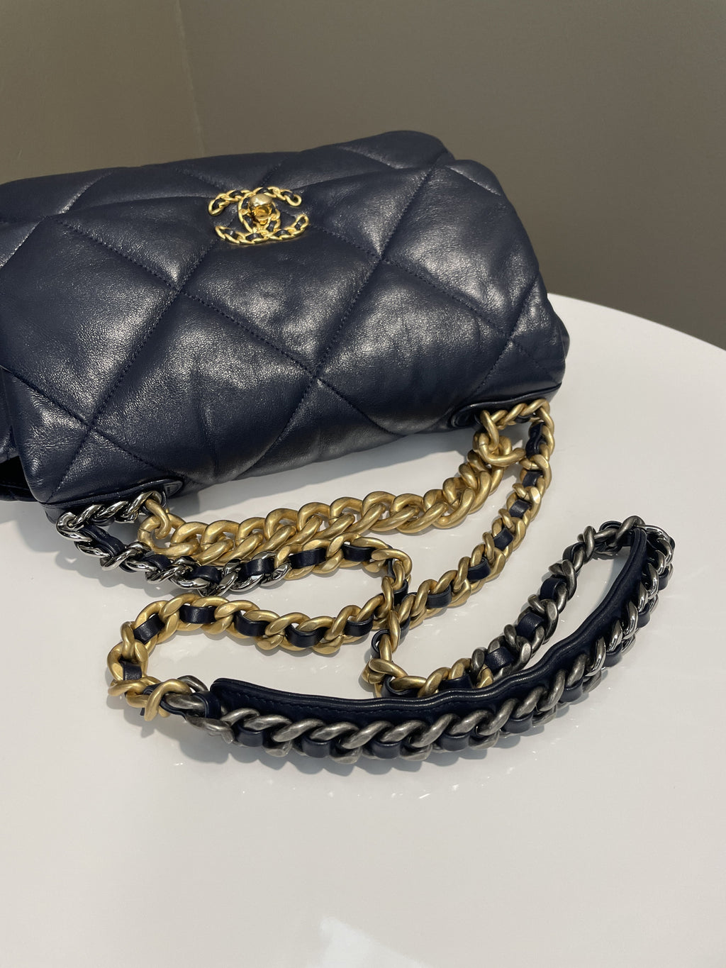 Chanel 19 Flap Bag Navy Lambskin