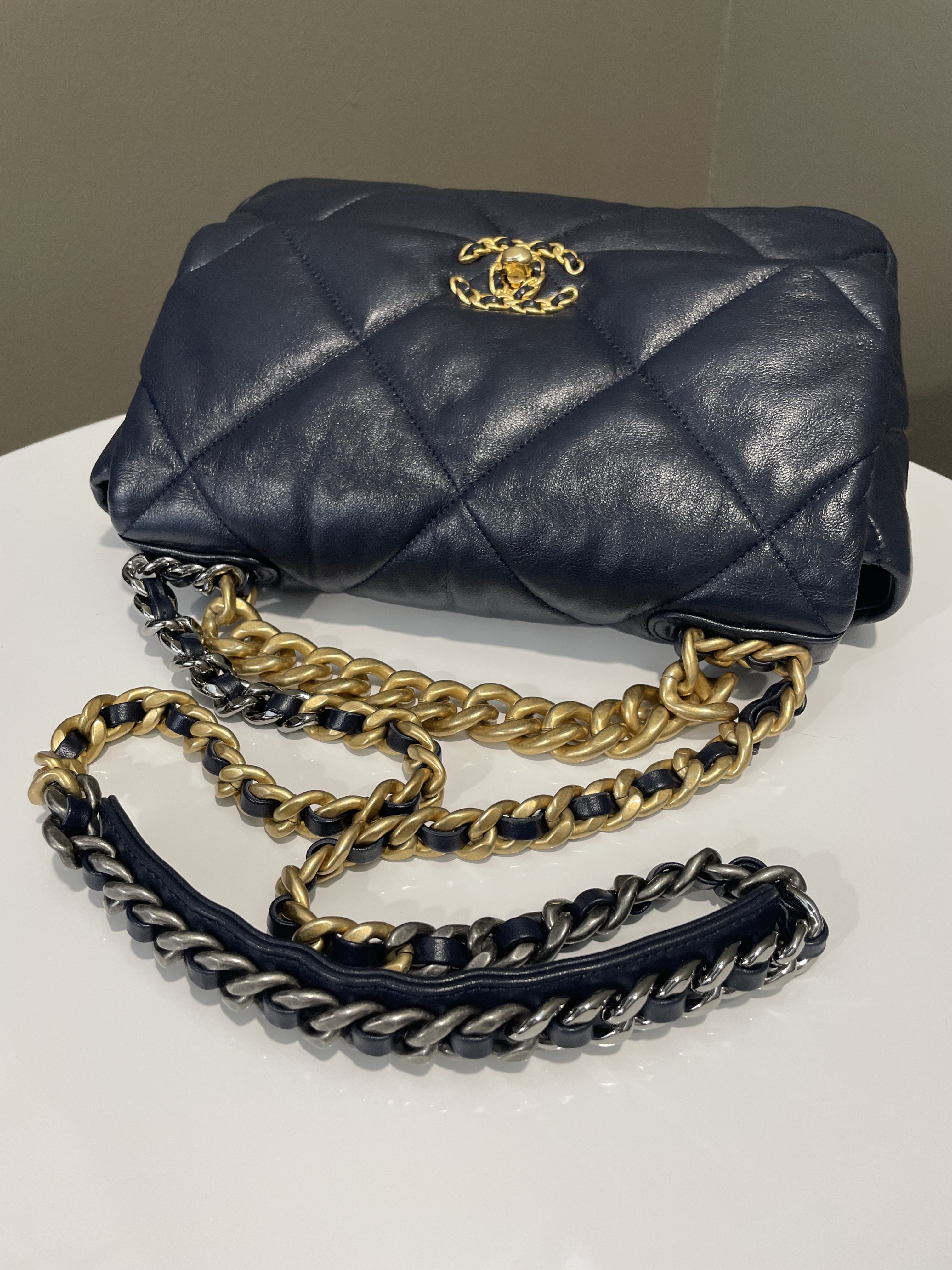Chanel 19 Flap Bag Navy Lambskin